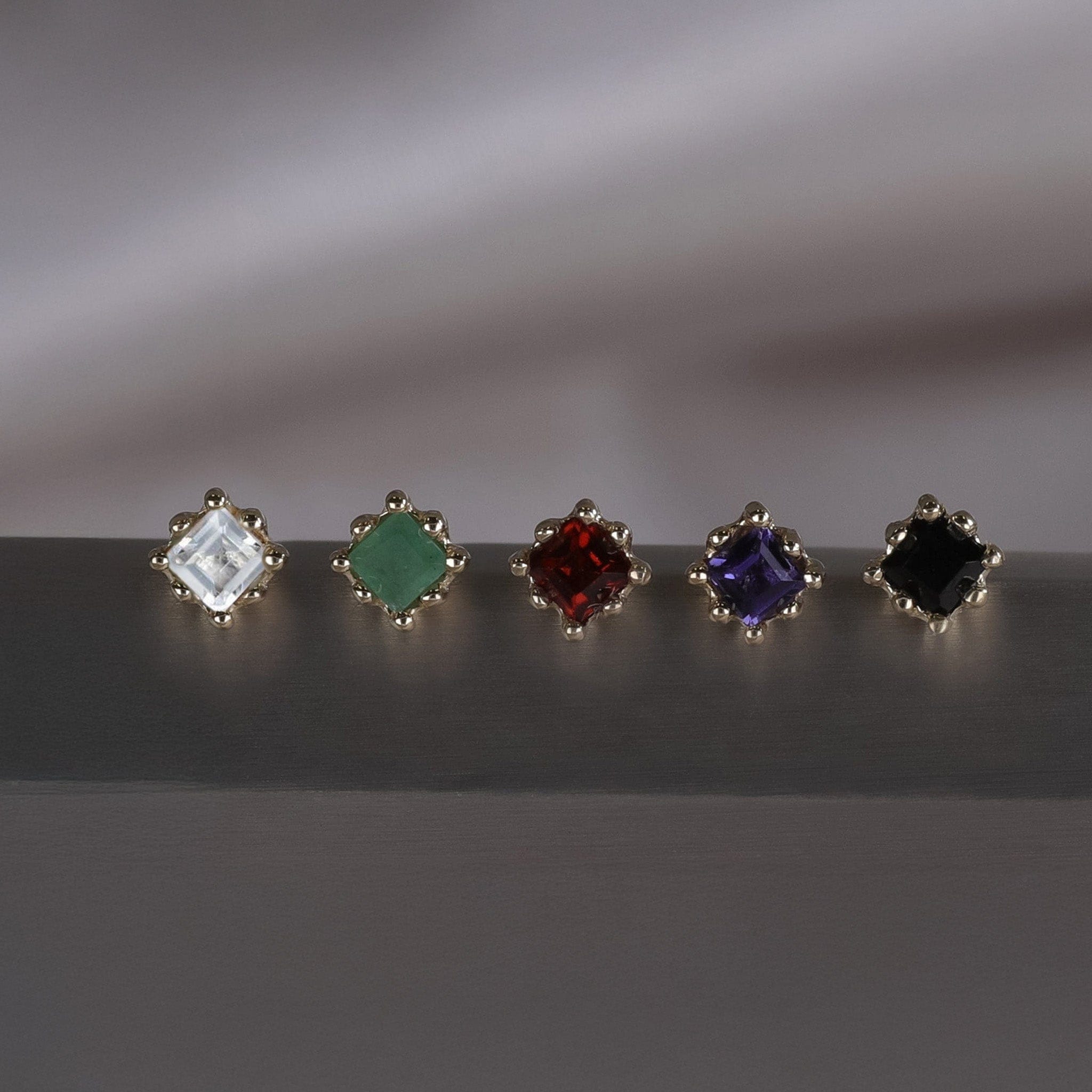 BEATTI Threadless Ends Mona • Natural Gemstone Threadless Ends 925 Silver/Titanium Mona • Natural Gemstone Threadless Ends 925 Silver/Titanium