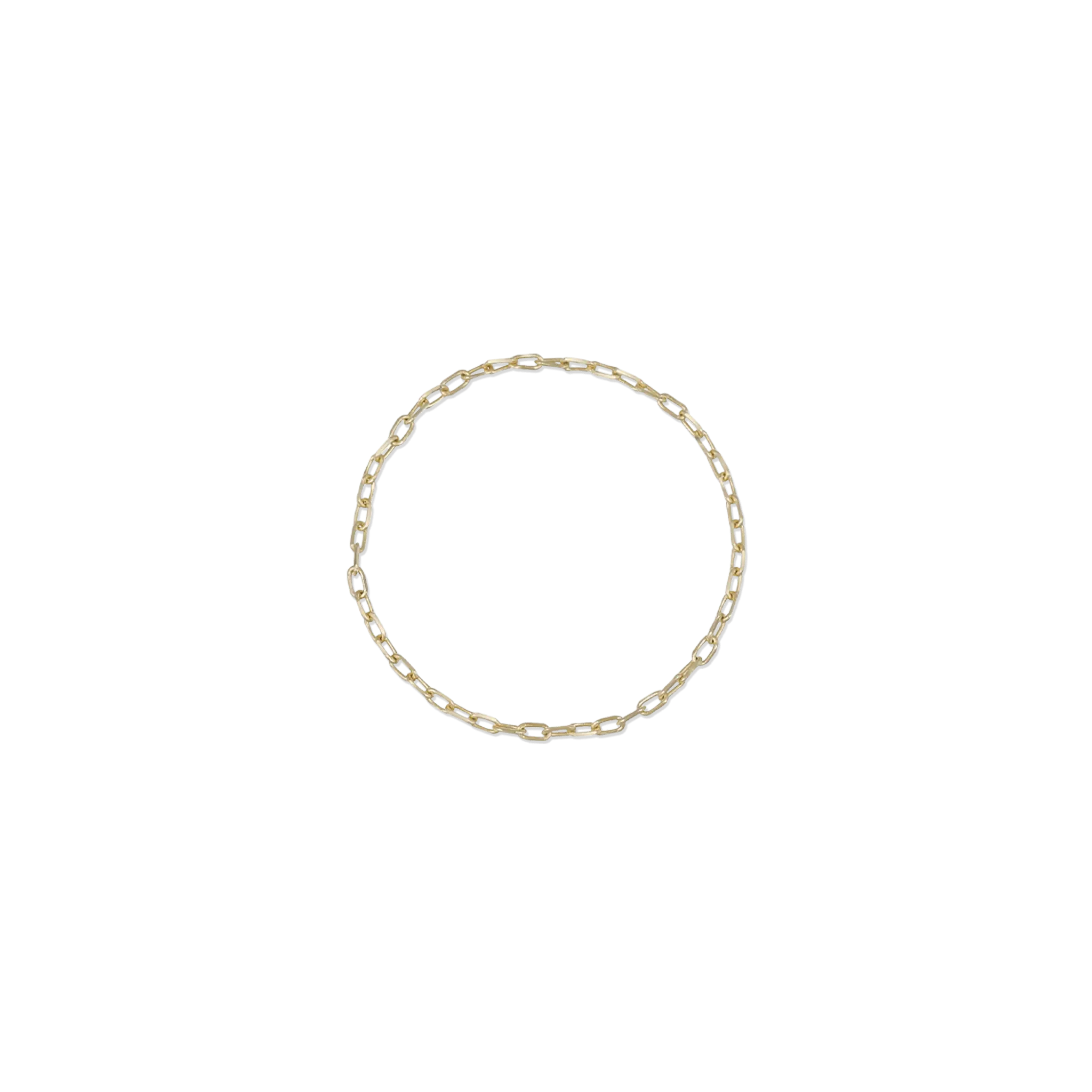 BEATTI Ring 14K Gold Basic Thin Chain Ring 14K Gold Basic Thin Chain Ring