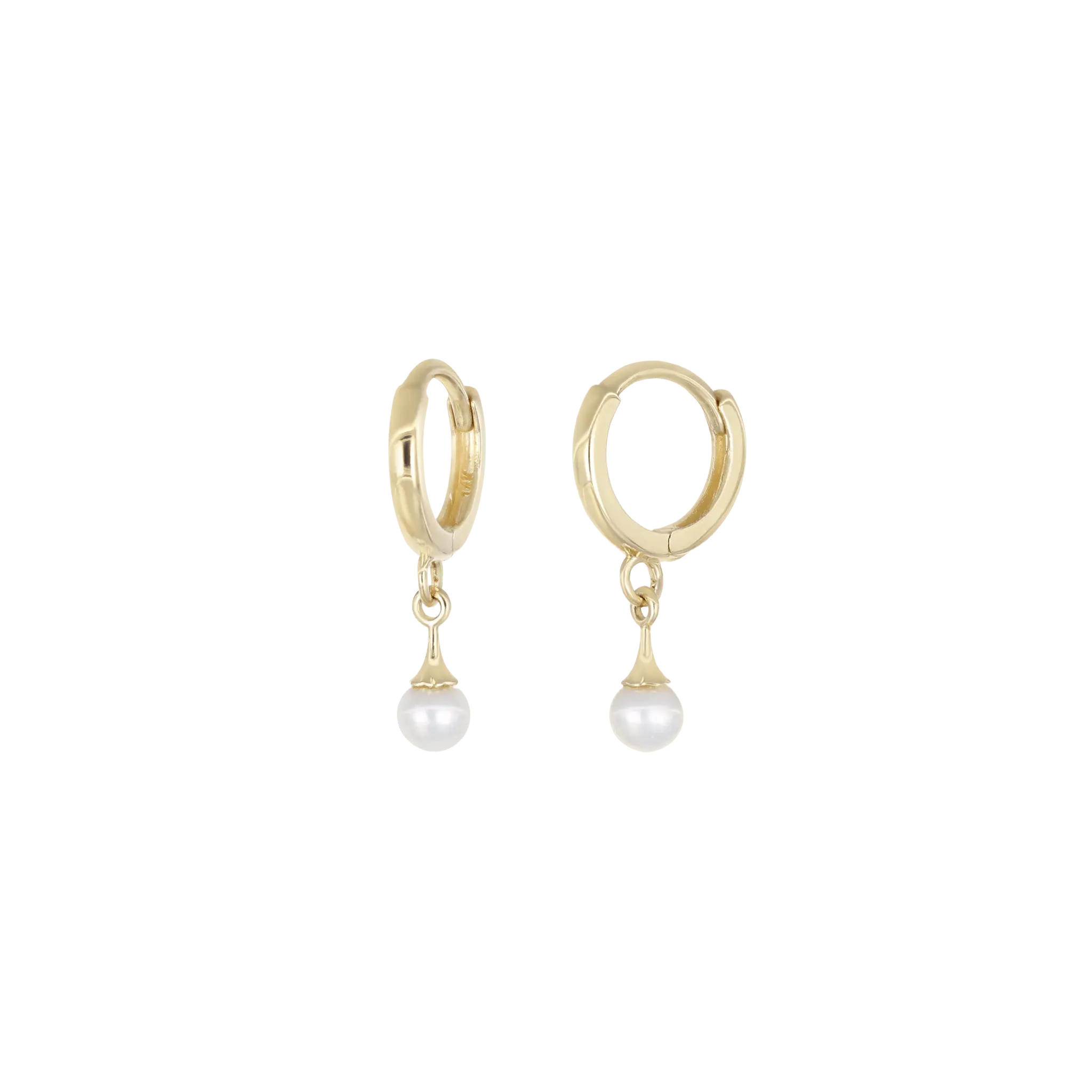 BEATTI Charms Petite Pearl Drop Huggies Petite Pearl Drop Huggies