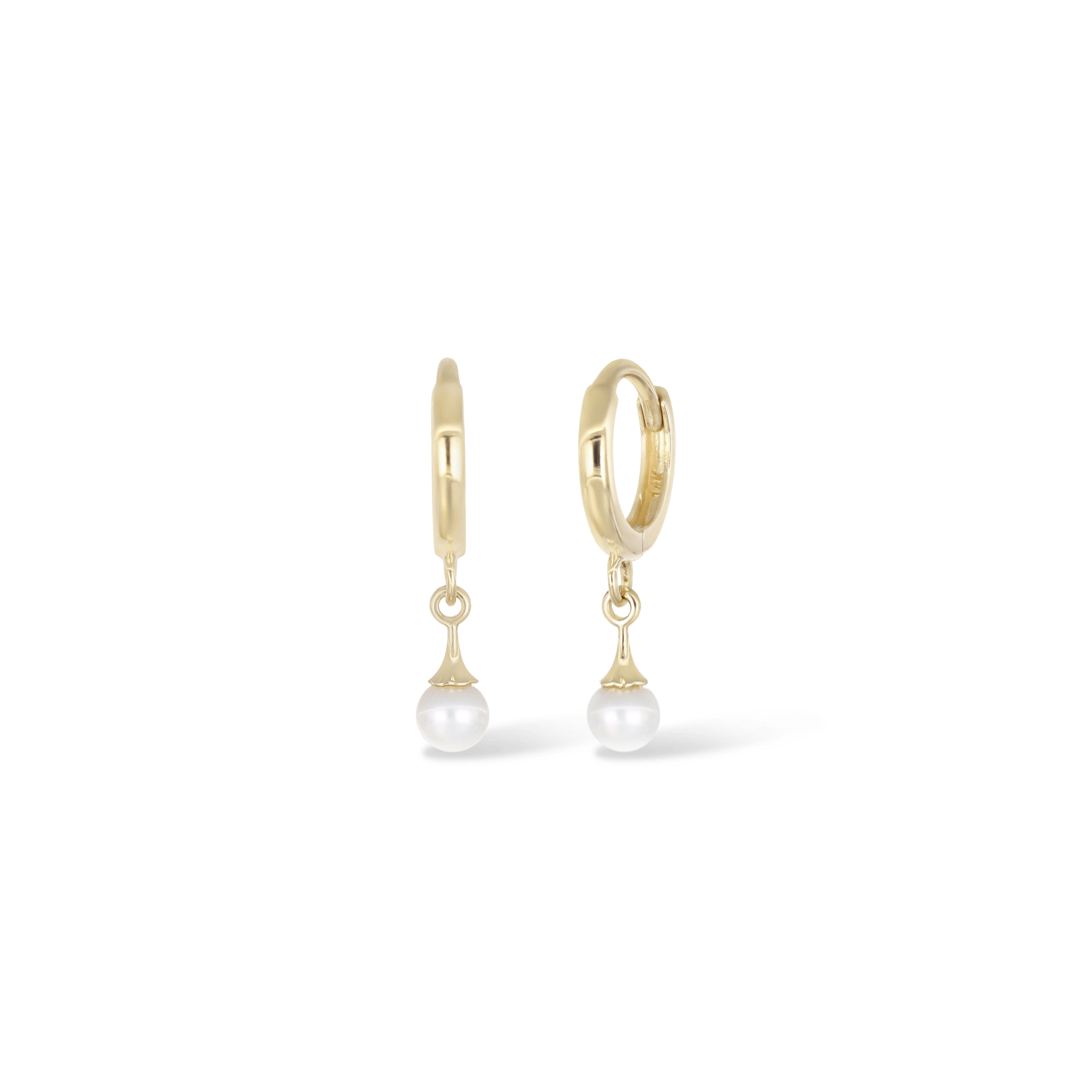 BEATTI Charms Petite Pearl Drop Huggies Petite Pearl Drop Huggies