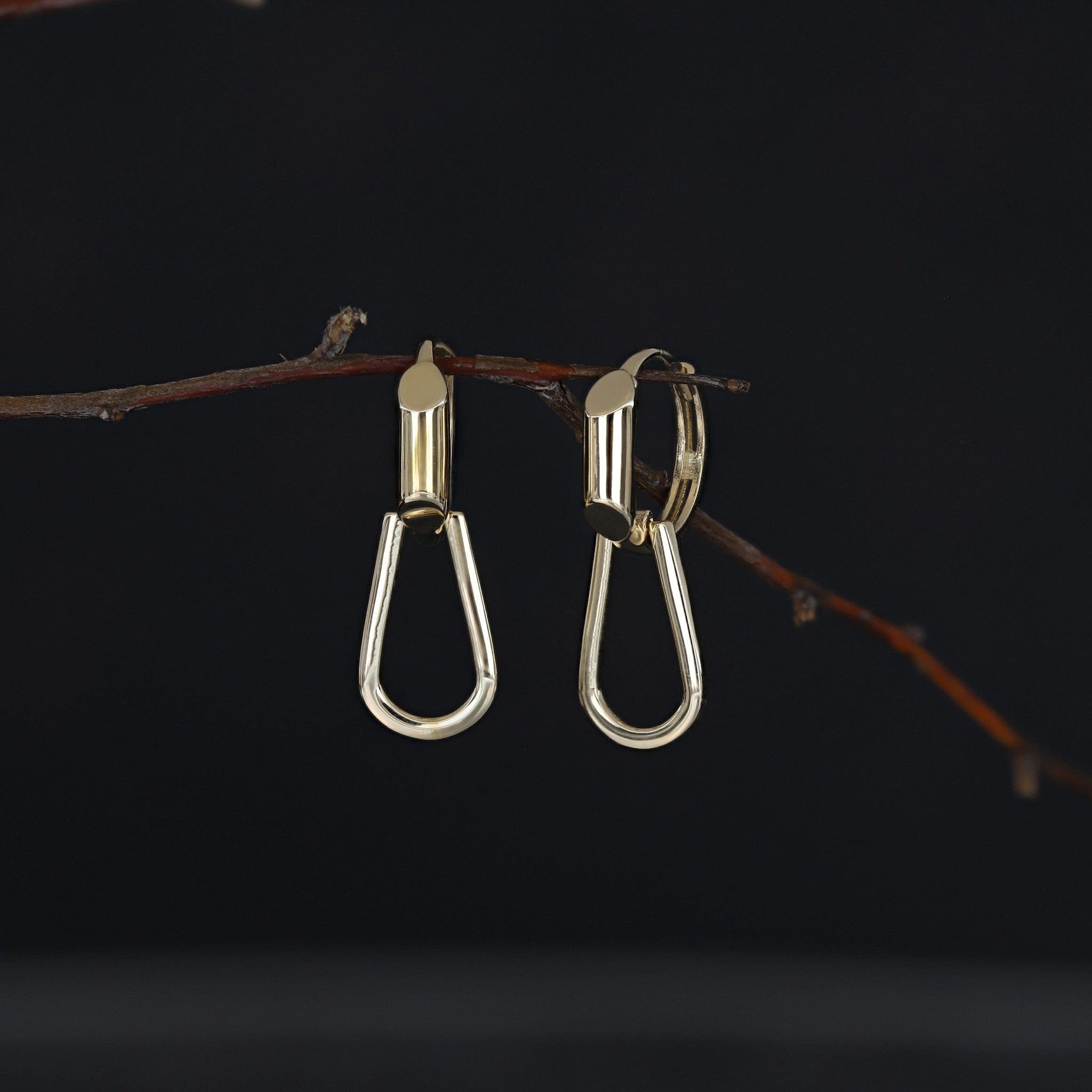 BEATTI Hoops Gold / Pair Sleek Loop Pendant Hoops OT402597 Sleek Loop Pendant Hoops