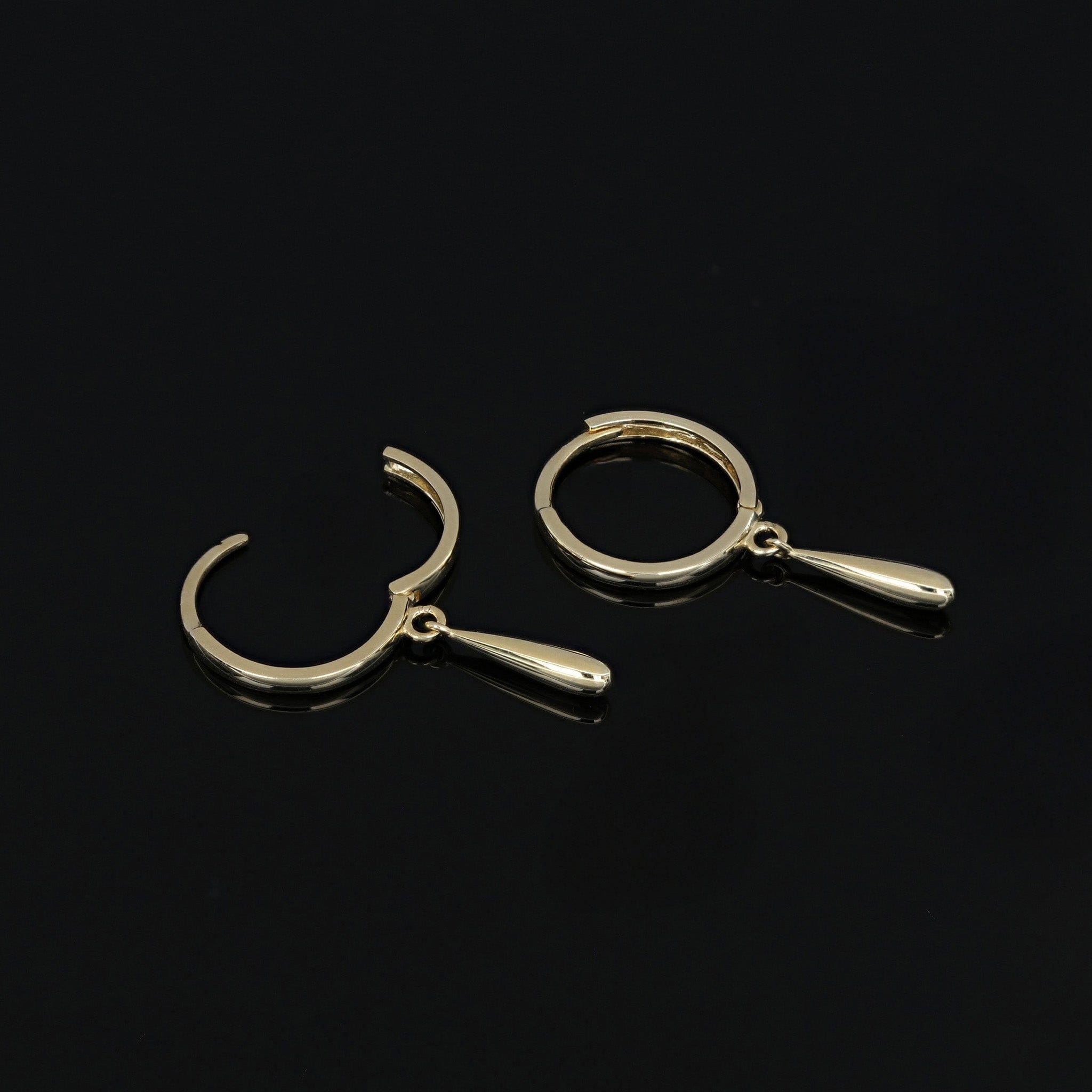 BEATTI Chain Earrings Gold / Pair Slim Drop Charm Hoops OT402793 Slim Drop Charm Hoops