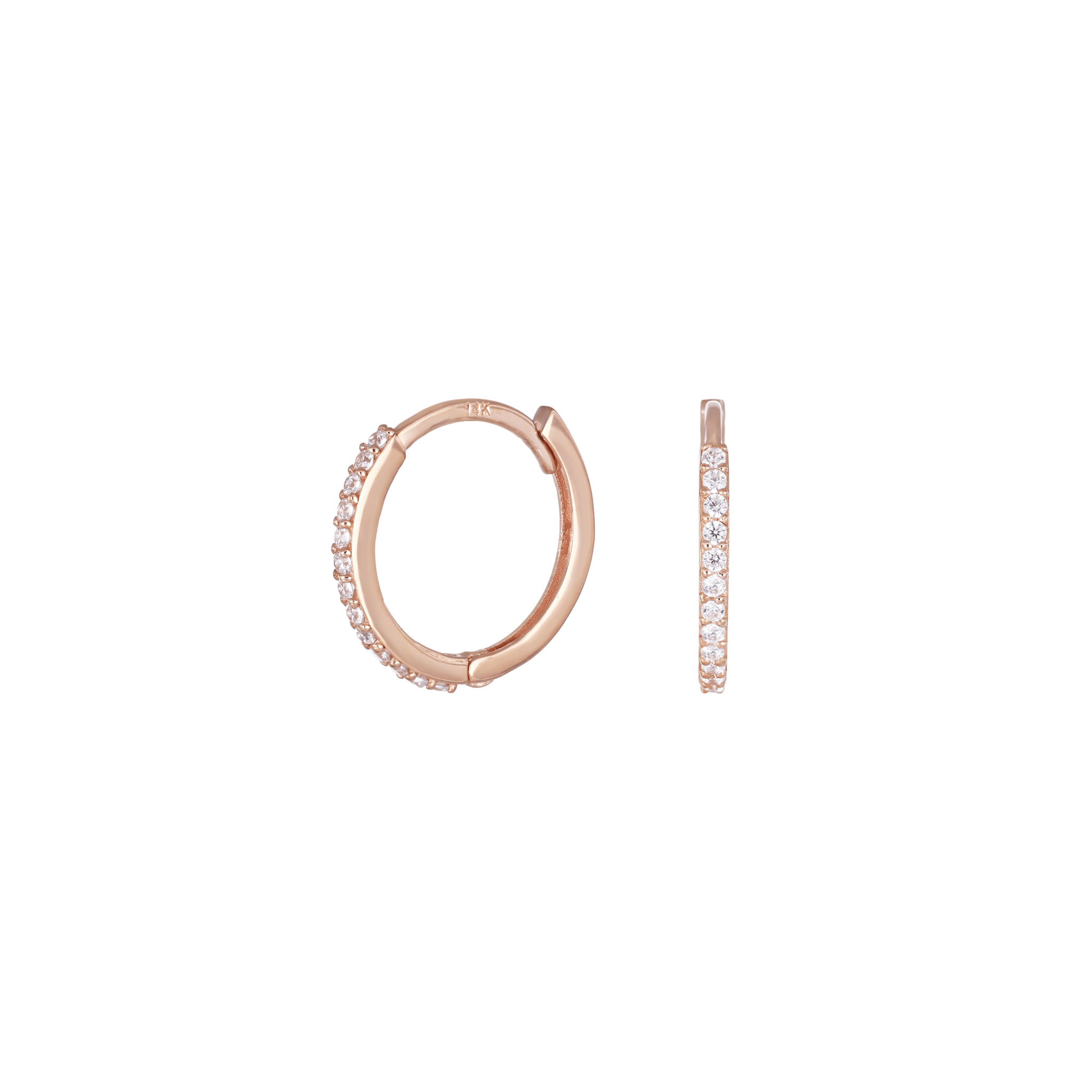 BEATTI Barbell Rose Gold OT45277 • 14K Gold Internally Hoops OT45277 OT45277 • 14K Gold Internally Hoops