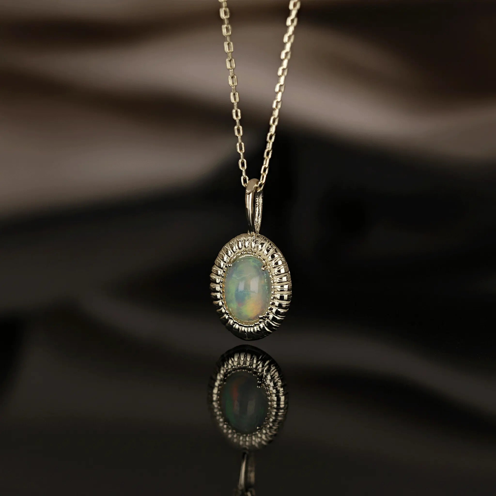 BEATTI Pendants Gold Opal Ring Pendant JC150_BLD Opal Ring Pendant