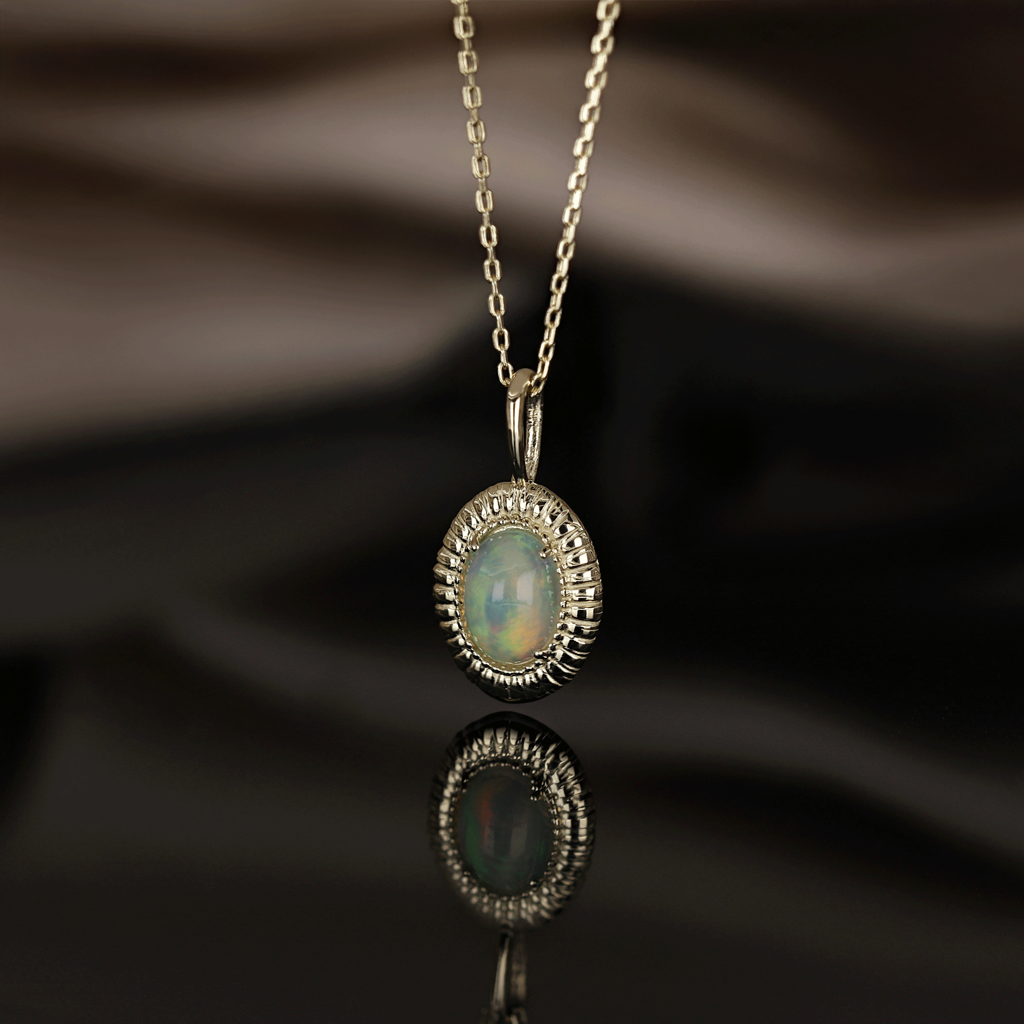 BEATTI Pendants Gold Opal Ring Pendant JC150_BLD Opal Ring Pendant
