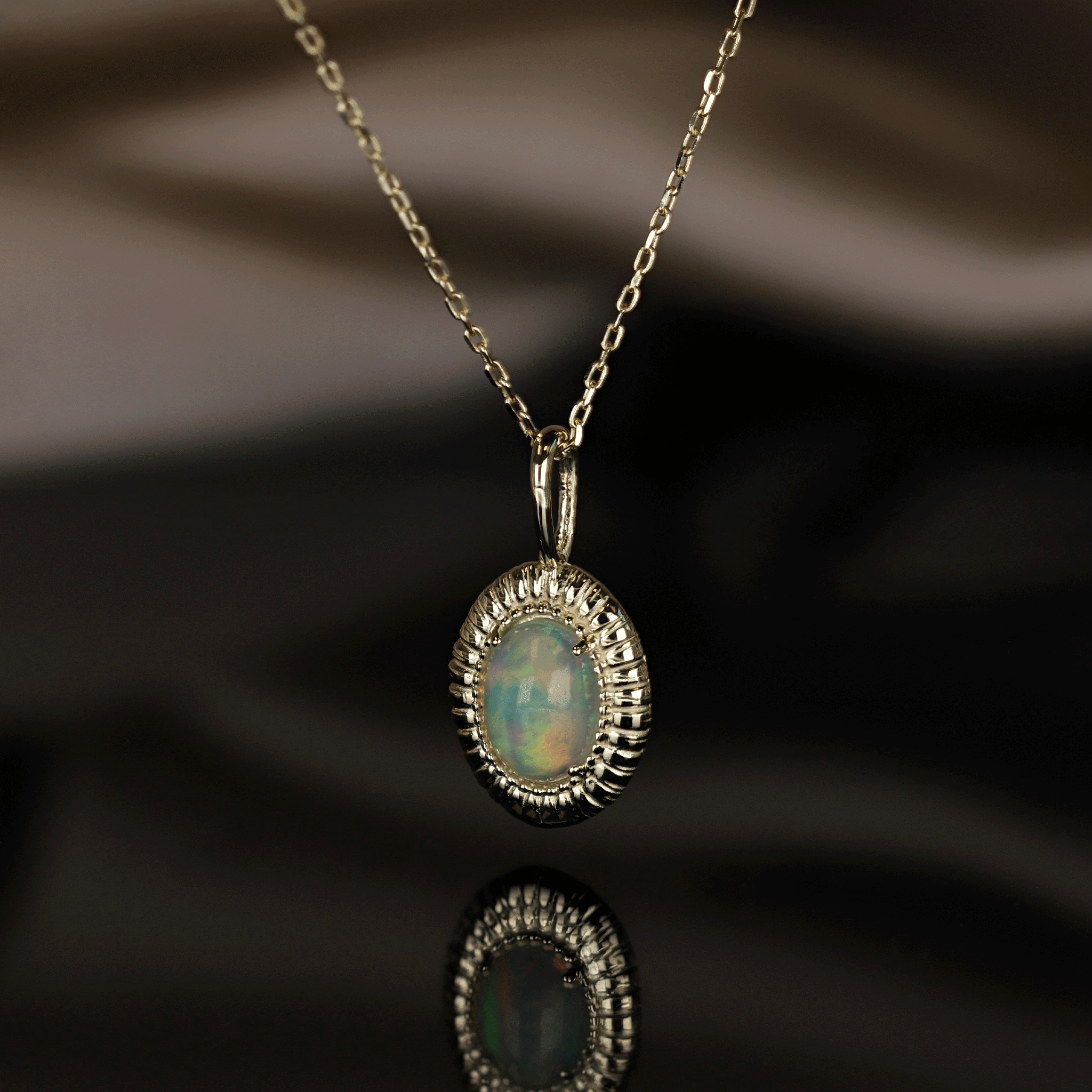 BEATTI Pendants Gold Opal Ring Pendant JC150_BLD Opal Ring Pendant