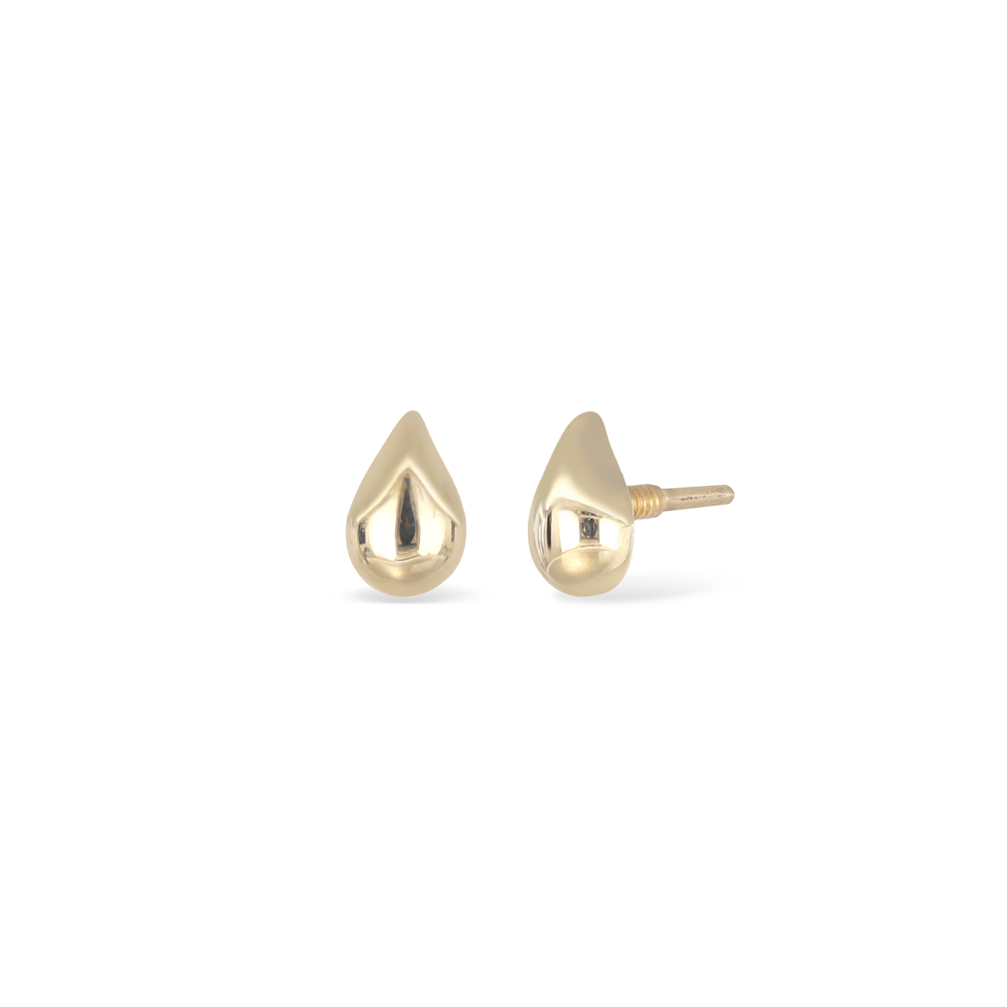 14K Solid Gold Teeny Tiny Solid Tear Drop Internally Threaded