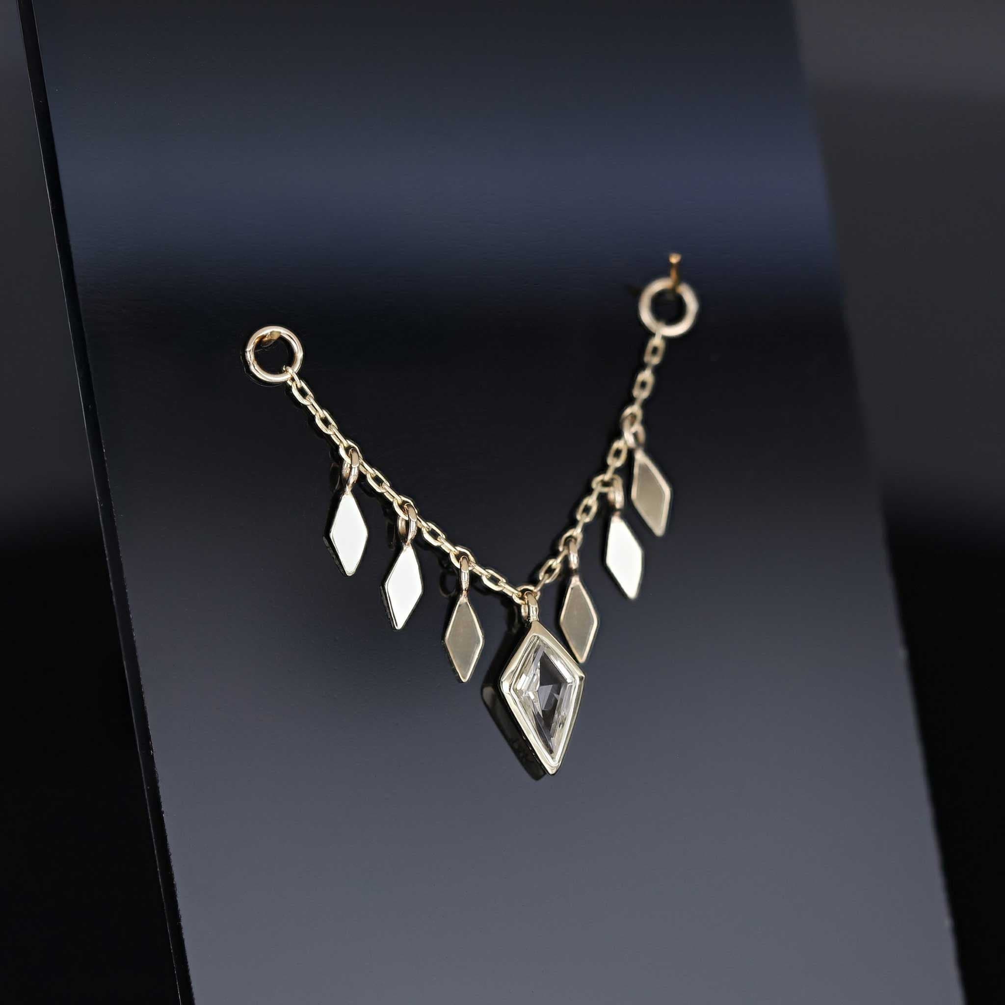 BEATTI Chain Attachments Gold / 32mm Patra Chain Attachment with White Topaz 32mm BTFG054 TW Patra Chain Attachment with White Topaz 32mm