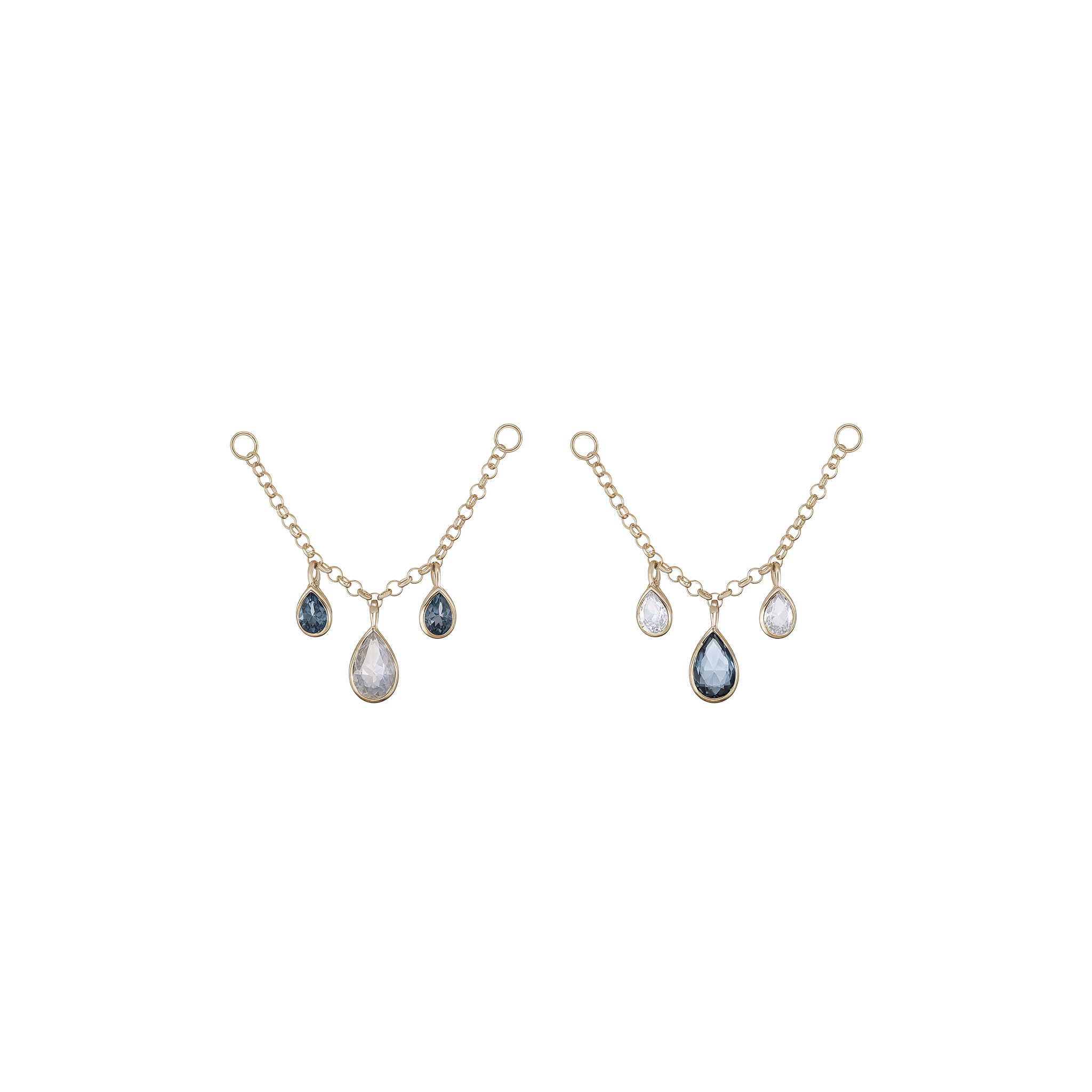 BEATTI Chain Attachments KOR_ 018 R • 14K Gold Gemstone Chain Attachment Dido Bead Charm Double Chain Attachment by BEATTI