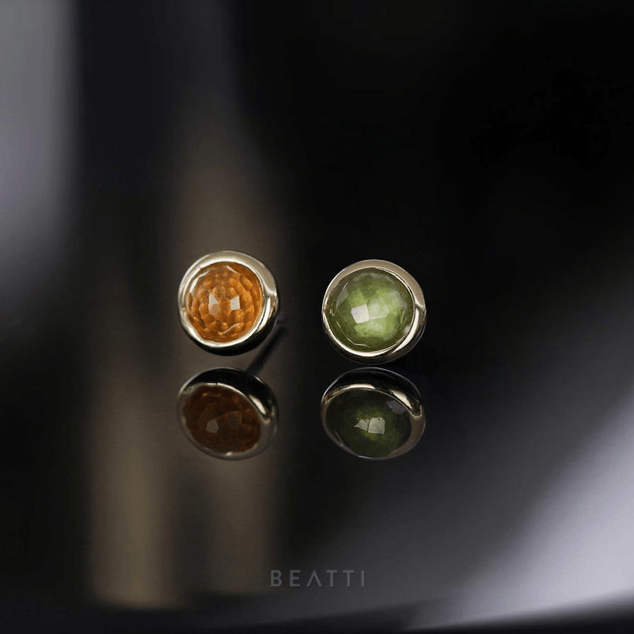 BEATTI Threadless Ends Piper • Natural Gemstone Flat Back Stud Piper • Natural Gemstone Flat Back Stud