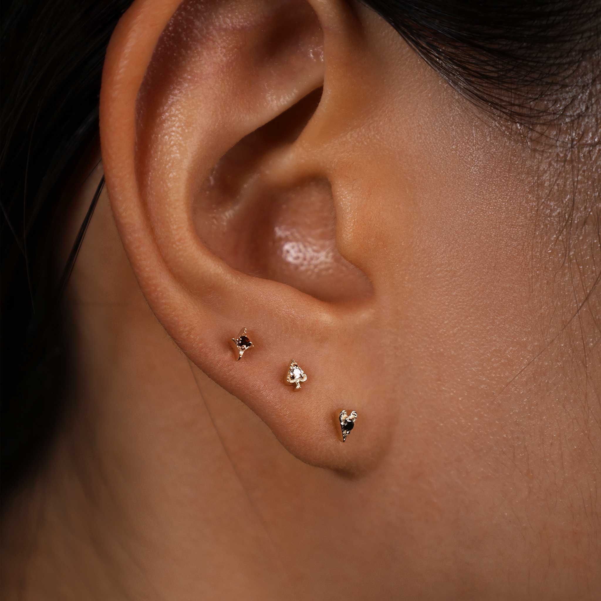 BEATTI Threadless Ends Spade • Ace of Gems Flatback Stud Spade • Ace of Gems Flatback Stud