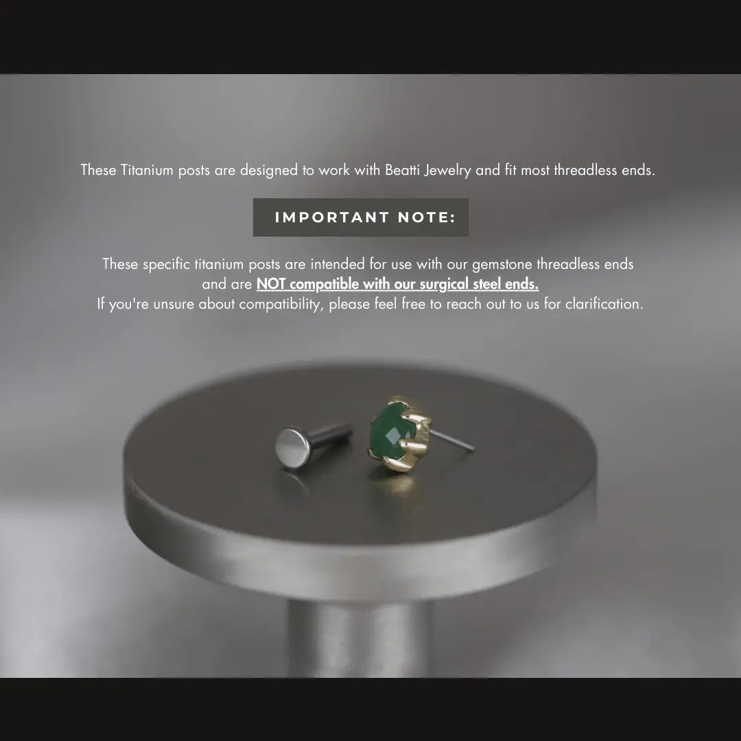 BEATTI Bar Post 16G/18G/20G • Titanium Threadless Bar Post 16G/18G/20G • Titanium Threadless Bar Post