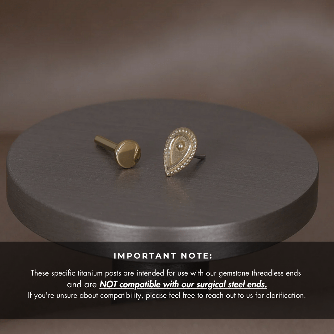 BEATTI Bar Post 16G/18G/20G • Titanium Threadless Bar Post 16G/18G/20G • Titanium Threadless Bar Post