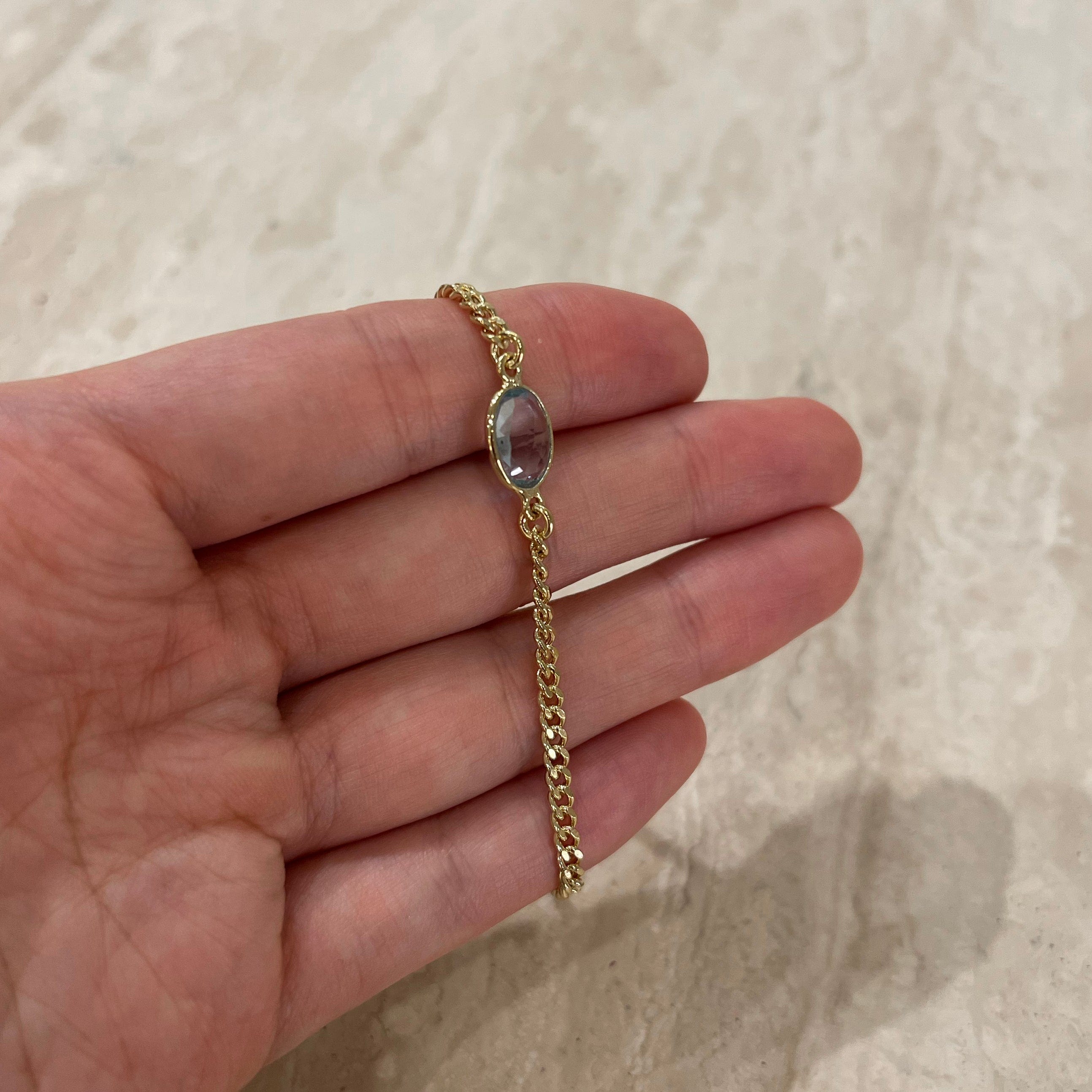 BEATTI Bracelet Gold / White Topaz Sample Sale • Gemstone Chain Bracelet G104_SS23 G104 Sample Sale • Gemstone Chain Bracelet G104_SS23