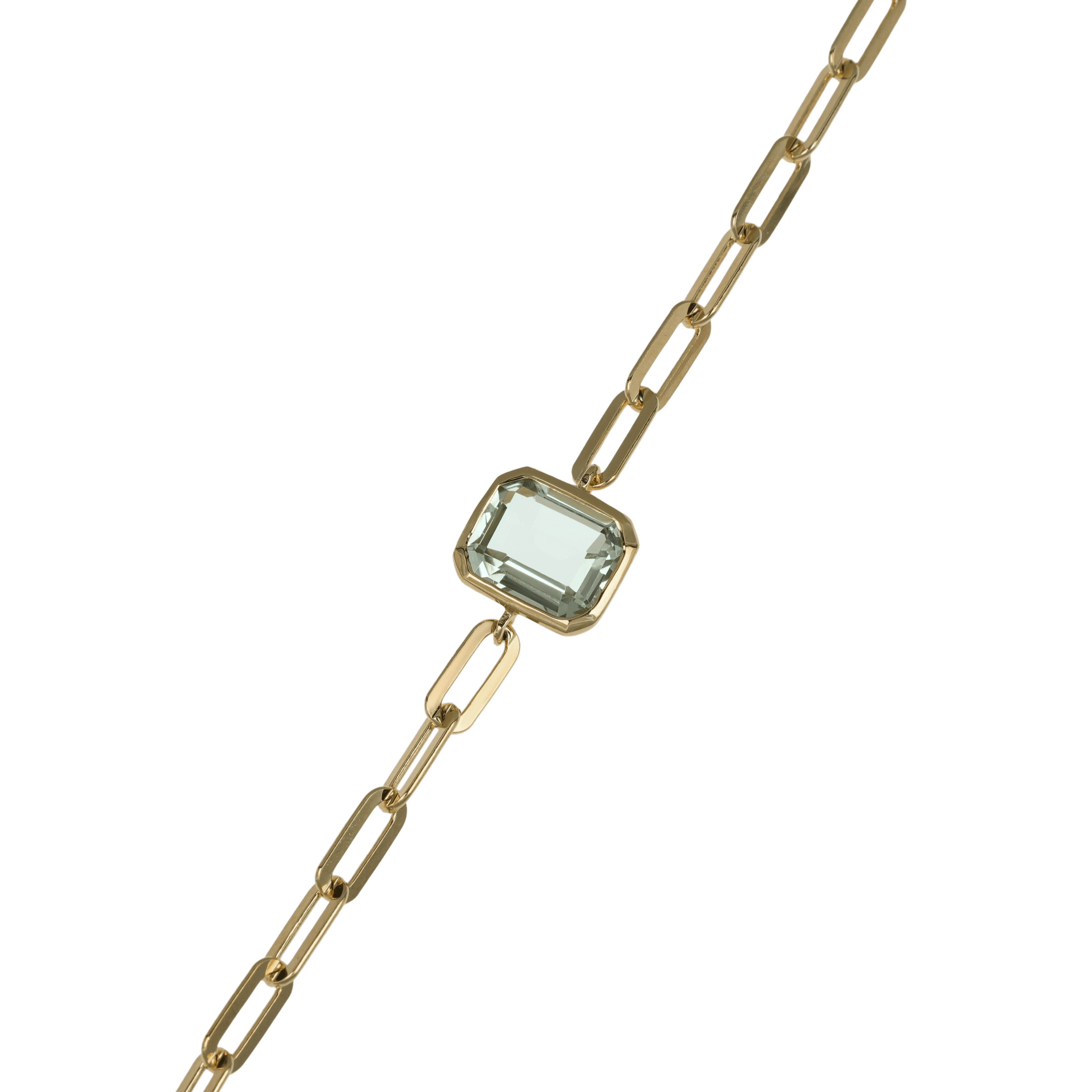 BEATTI Bracelet Gold / Green Amethyst Sample Sale • Gemstone Clip Chain Bracelet G101_SS23 G101 Sample Sale • Gemstone Clip Chain Bracelet G101_SS23