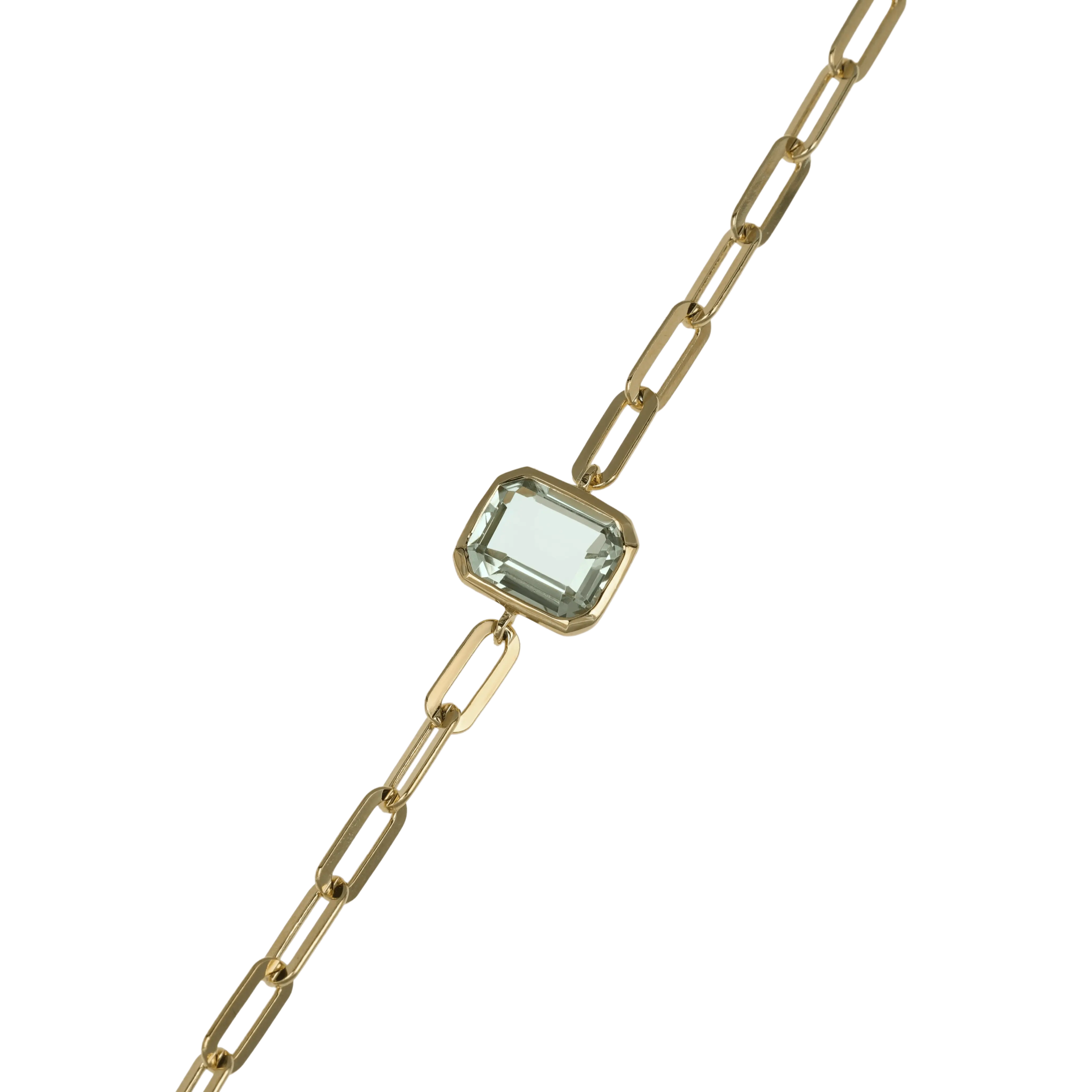 BEATTI Bracelet Gold / Green Amethyst Sample Sale • Gemstone Clip Chain Bracelet G101_SS23 G101 Sample Sale • Gemstone Clip Chain Bracelet G101_SS23