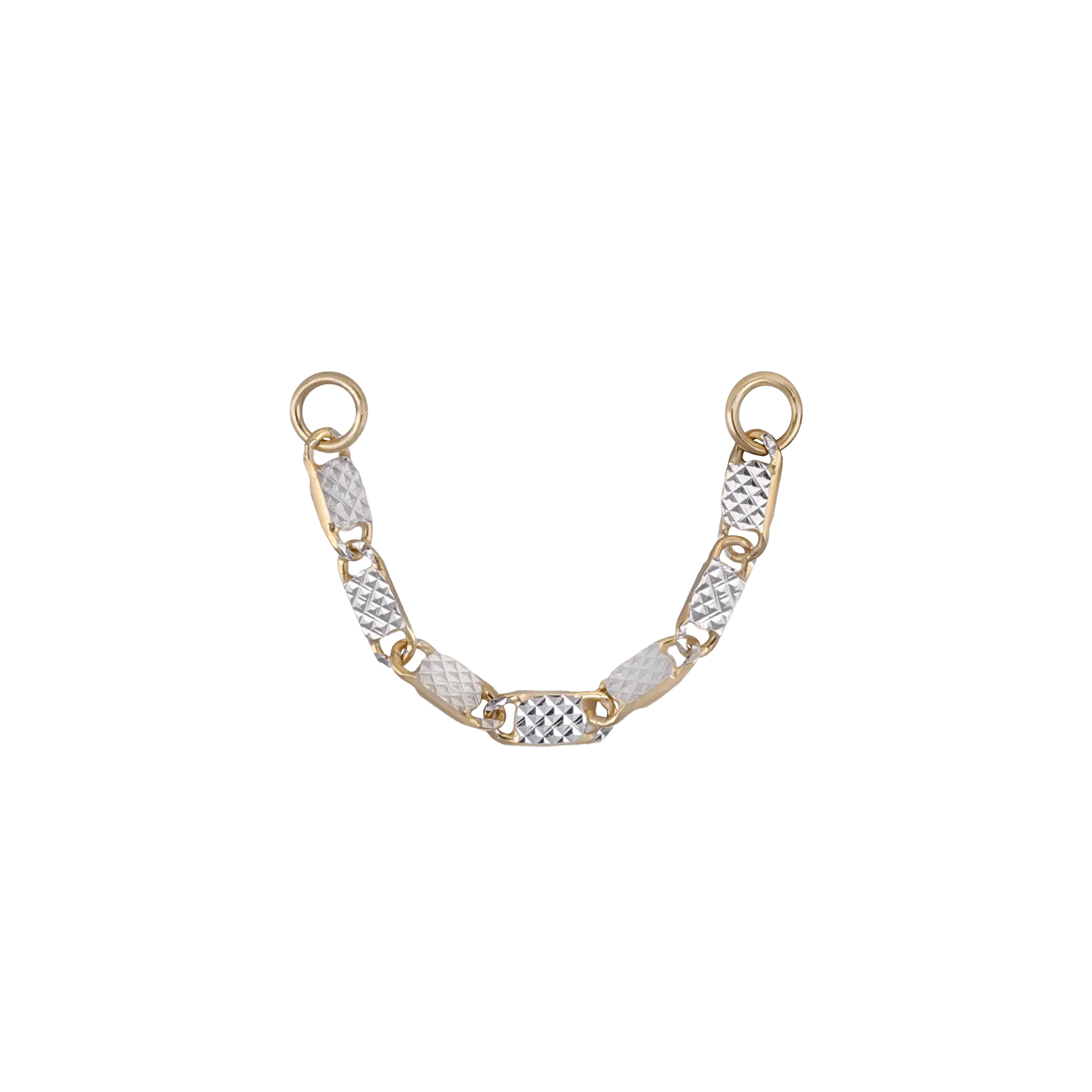 BEATTI Chain Attachments Yellow Gold + White Gold / 22mm 14K Gold Fancy Link Chain Attachment KW_Fancy 14K Gold Fancy Link Chain Attachment