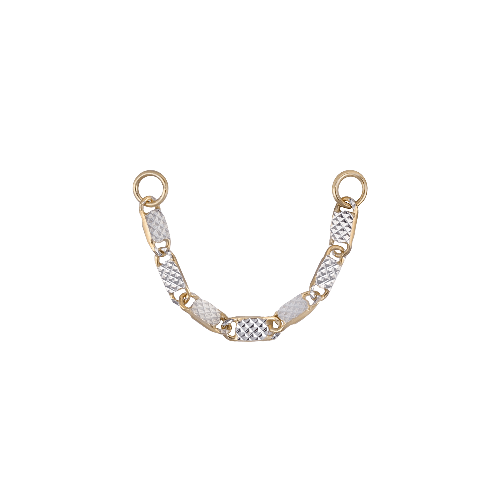 BEATTI Chain Attachments Yellow Gold + White Gold / 22mm 14K Gold Fancy Link Chain Attachment KW_Fancy 14K Gold Fancy Link Chain Attachment