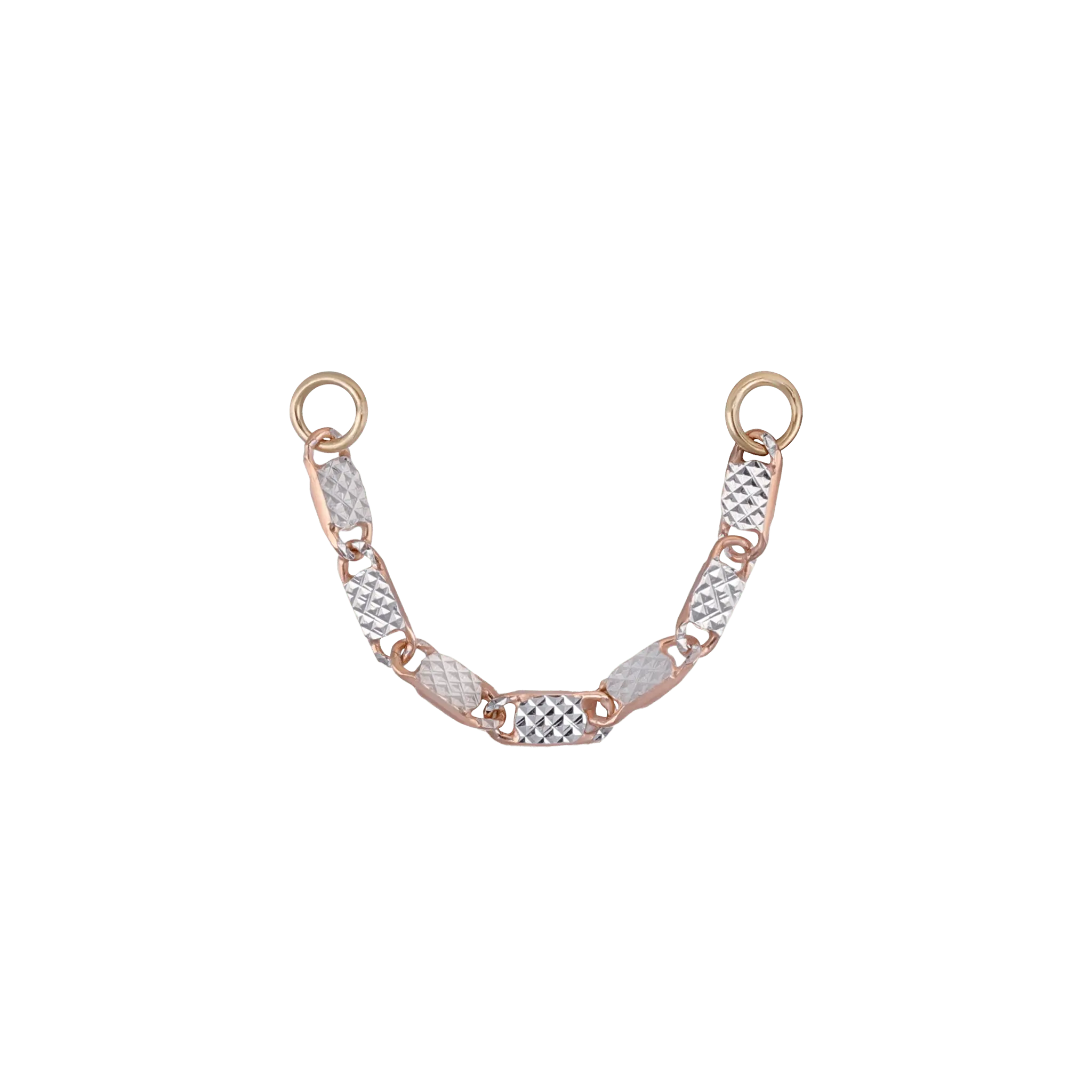 BEATTI Chain Attachments Rose Gold + White Gold / 22mm 14K Gold Fancy Link Chain Attachment KW_Fancy 14K Gold Fancy Link Chain Attachment