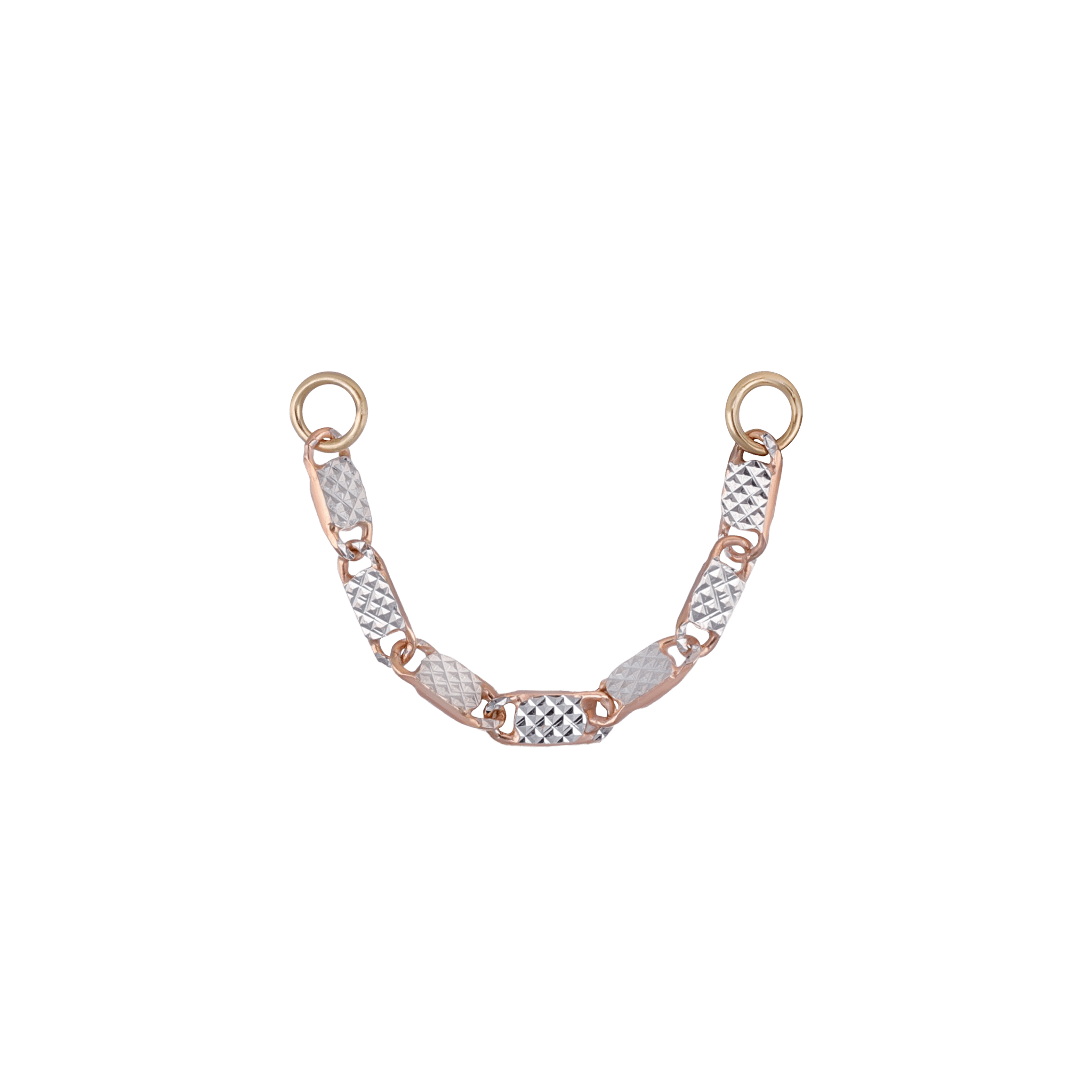 BEATTI Chain Attachments Rose Gold + White Gold / 22mm 14K Gold Fancy Link Chain Attachment KW_Fancy 14K Gold Fancy Link Chain Attachment