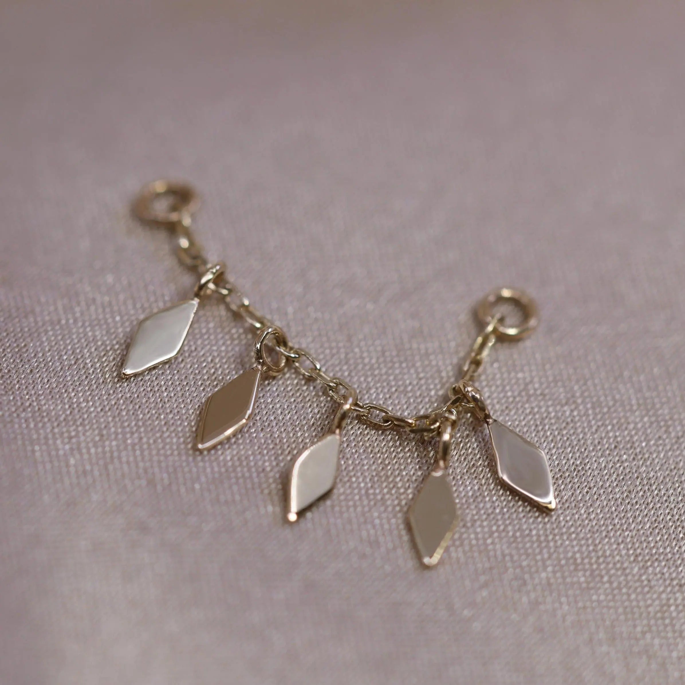 BEATTI Chain Attachments Gold 14k Gold Rhombus Charms Chain BTFG012_JGF 14k Gold Rhombus Charms Chain