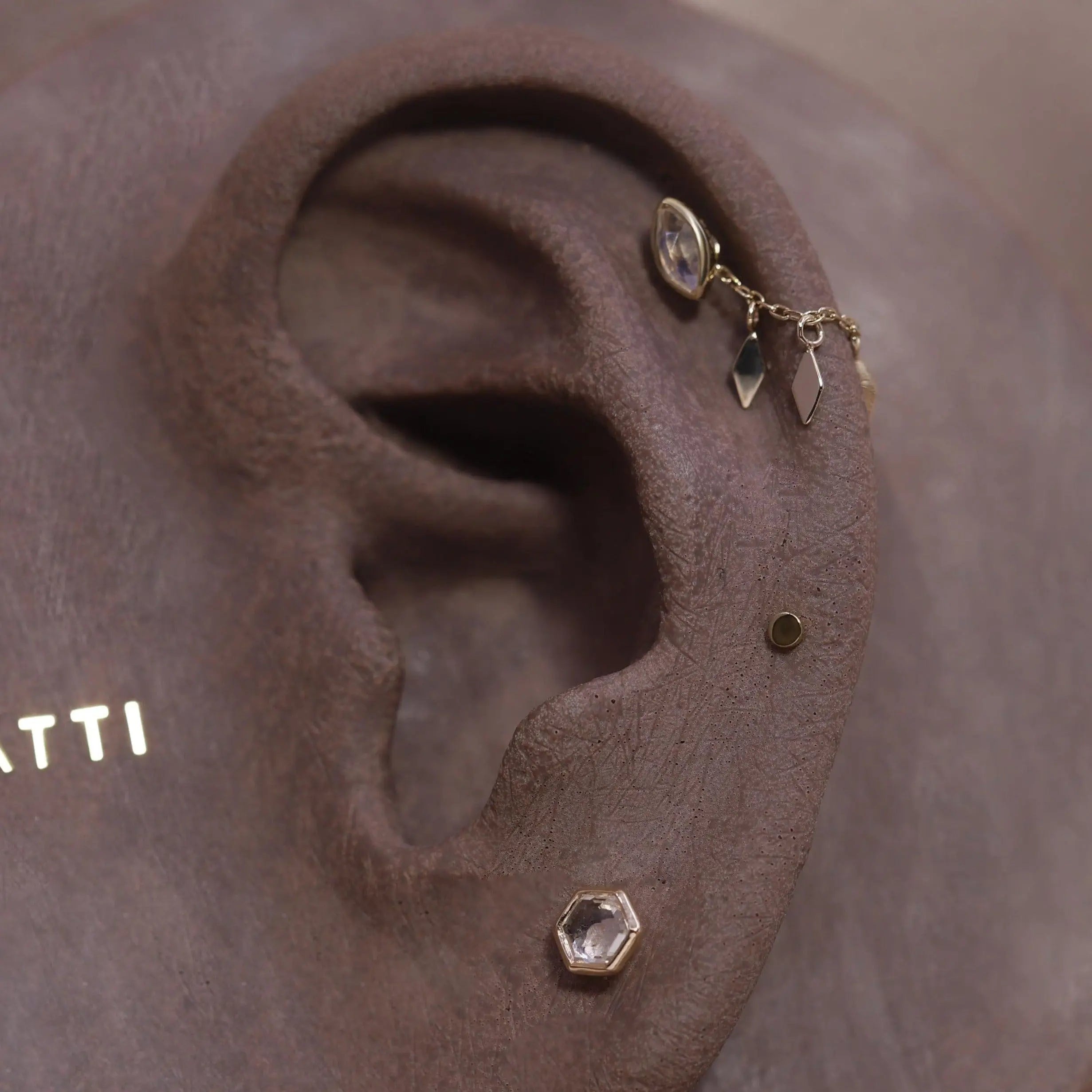 BEATTI Chain Attachments Gold 14k Gold Rhombus Charms Chain BTFG012_JGF 14k Gold Rhombus Charms Chain