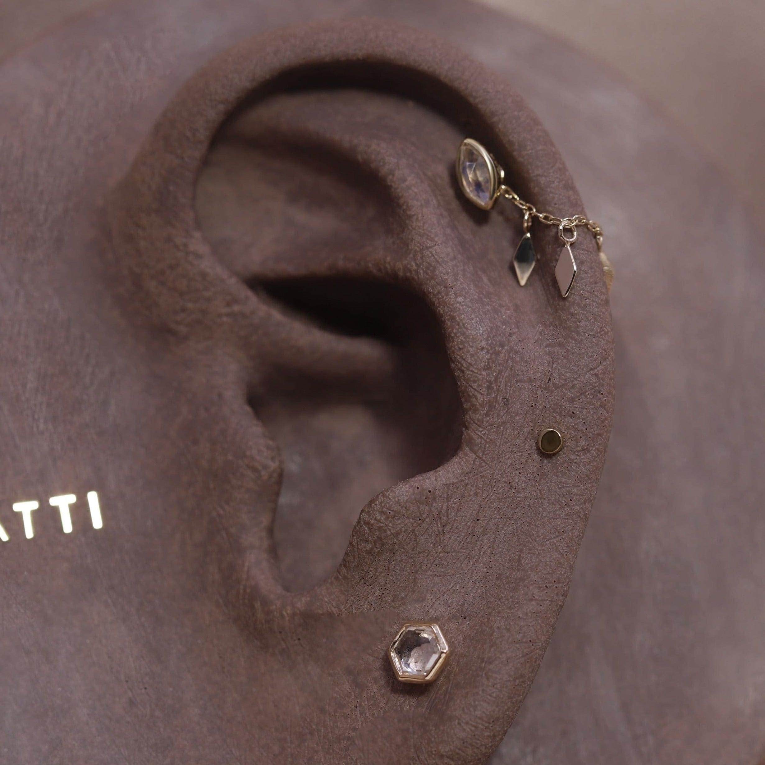 BEATTI Chain Attachments Gold 14k Gold Rhombus Charms Chain BTFG012_JGF 14k Gold Rhombus Charms Chain