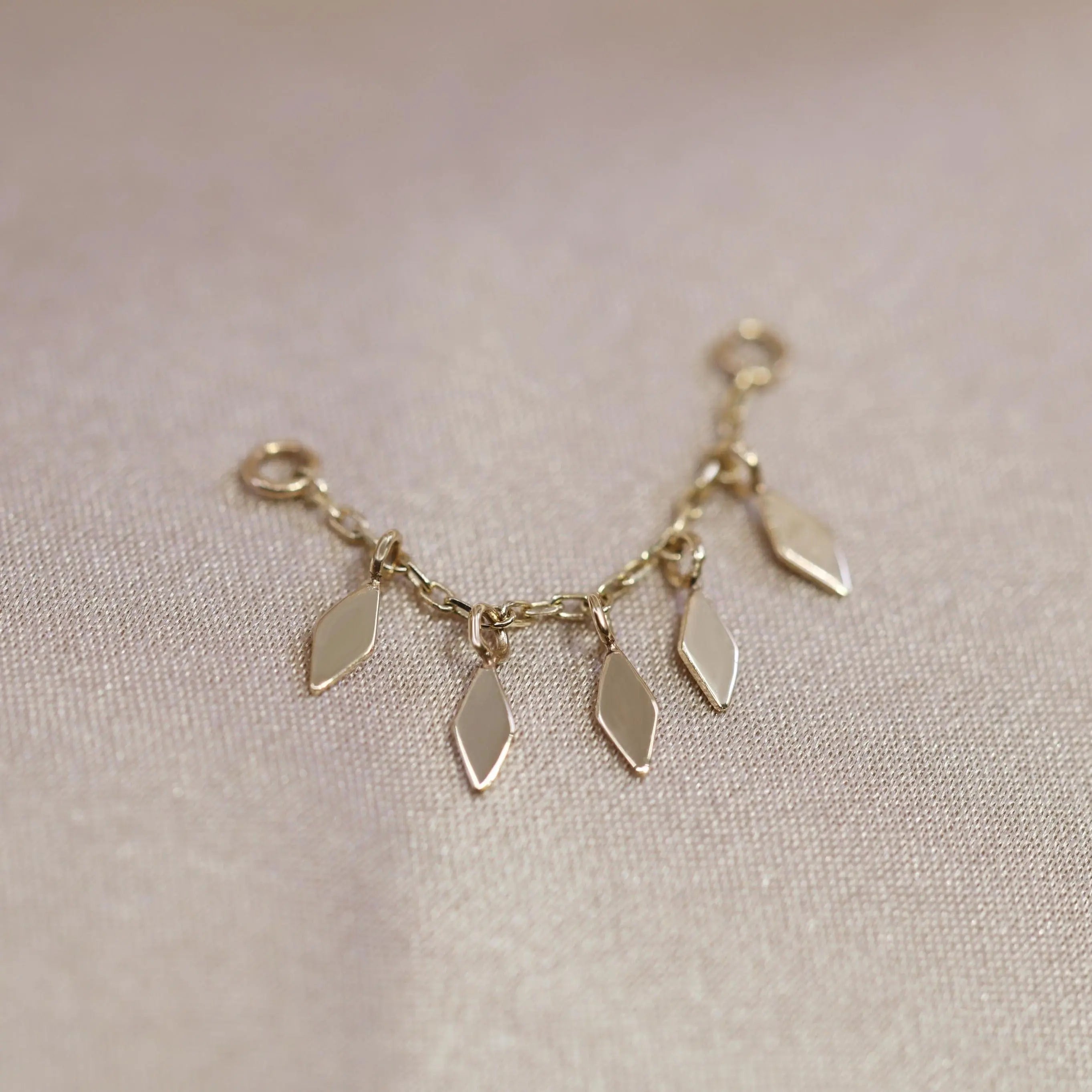 BEATTI Chain Attachments Gold 14k Gold Rhombus Charms Chain BTFG012_JGF 14k Gold Rhombus Charms Chain