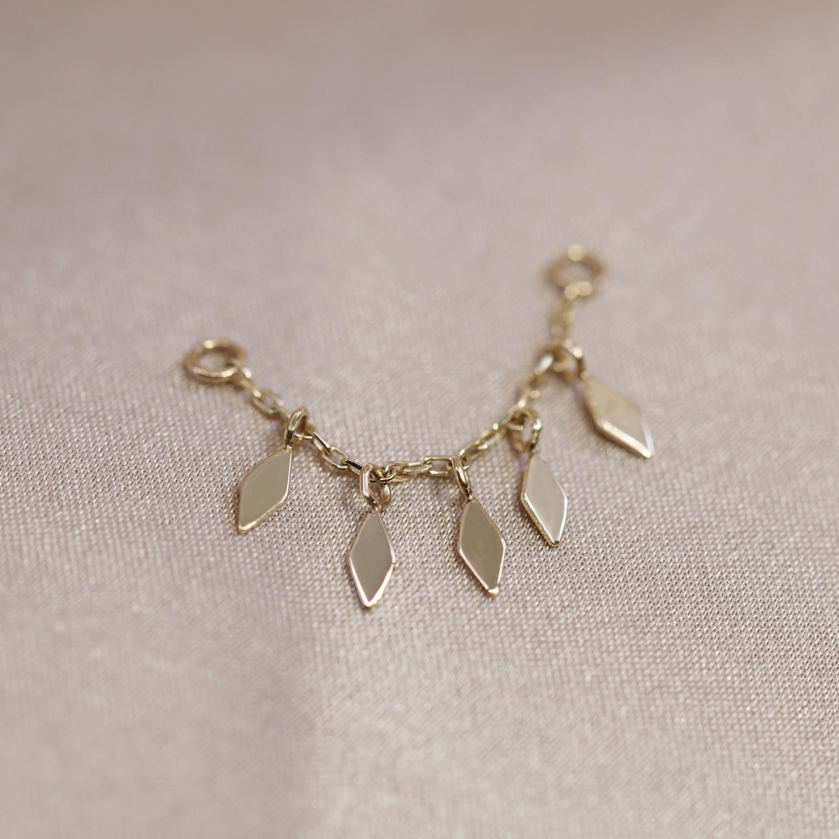 BEATTI Chain Attachments Gold 14k Gold Rhombus Charms Chain BTFG012_JGF 14k Gold Rhombus Charms Chain