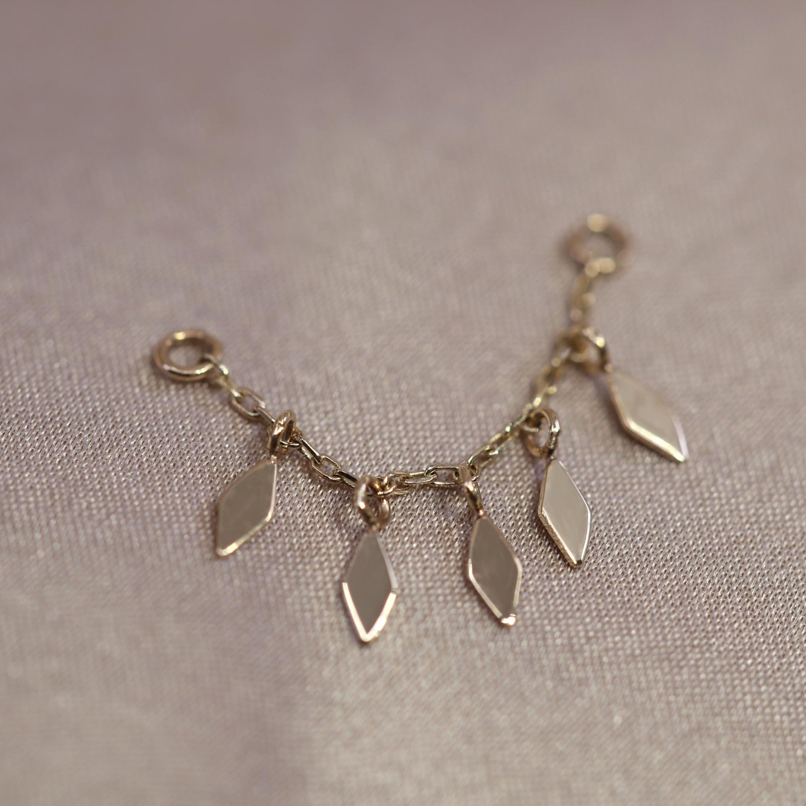 BEATTI Chain Attachments Gold 14k Gold Rhombus Charms Chain BTFG012_JGF 14k Gold Rhombus Charms Chain