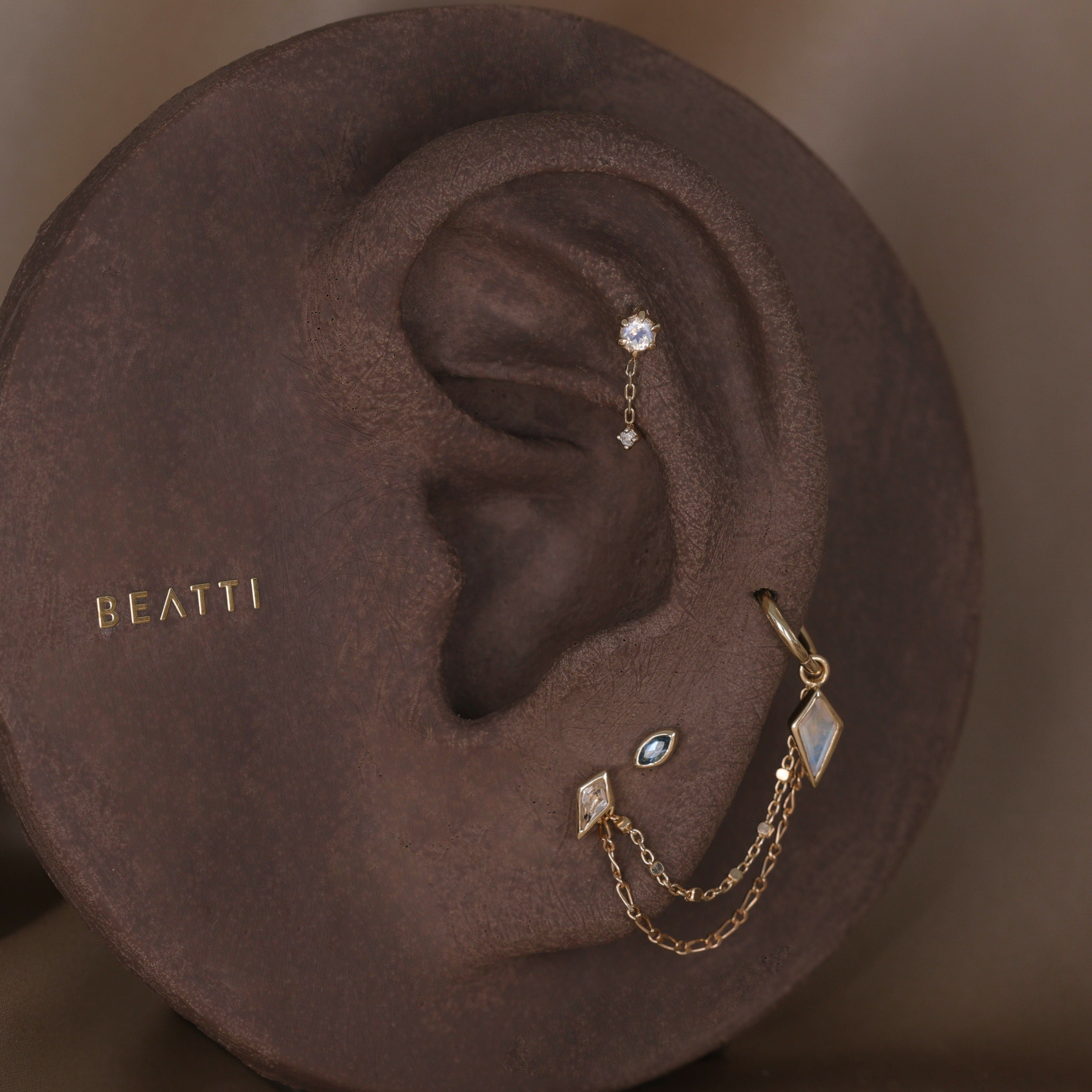 BEATTI Chain Attachments 14K Gold Square Figaro Double Chain Attachment 14K Gold SQ Figaro Double Chain Attachment