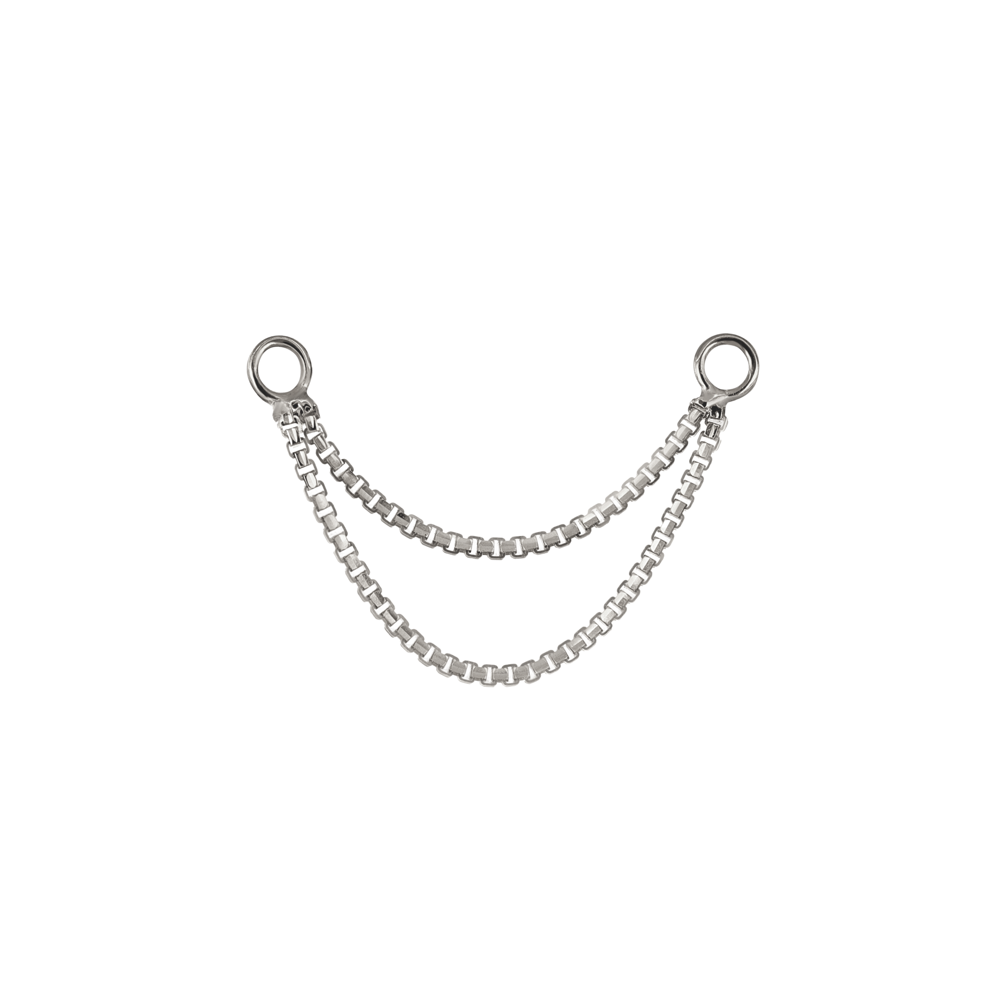 BEATTI Chain Attachments White Gold / 20mm BrillCut Double Box Chain Attachment MJC013 Double BrillCut Double Box Chain Attachment by BEATTI