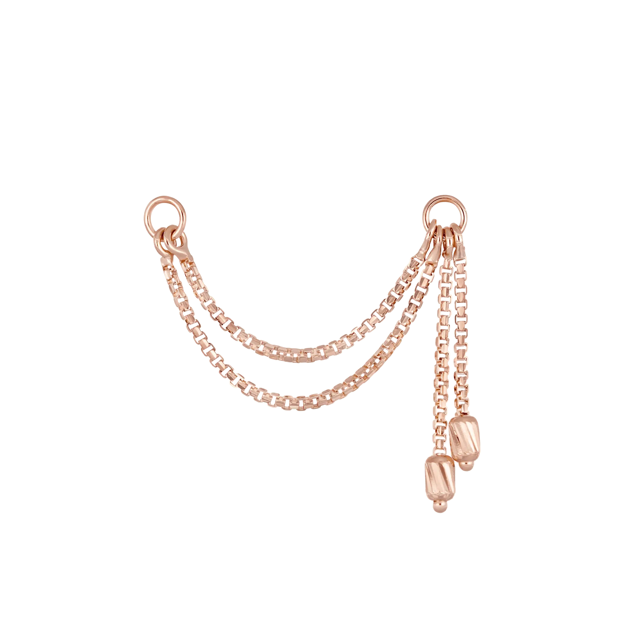 BEATTI Chain Attachments Rose Gold / 20mm Brillcut Golden Barrel Cascade Chain MJC014 20MM RG Brillcut Golden Barrel Cascade Chain by BEATTI