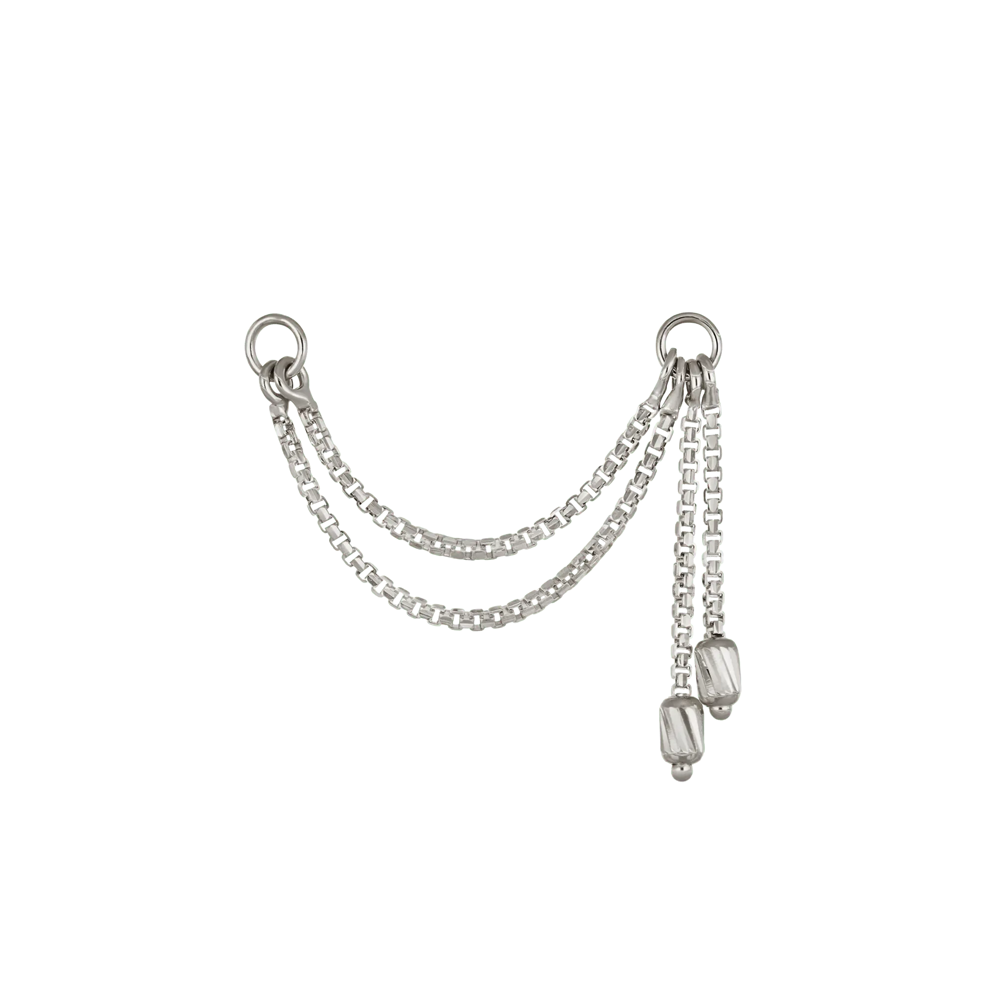 BEATTI Chain Attachments White Gold / 20mm Brillcut Golden Barrel Cascade Chain MJC014 20MM WG Brillcut Golden Barrel Cascade Chain by BEATTI