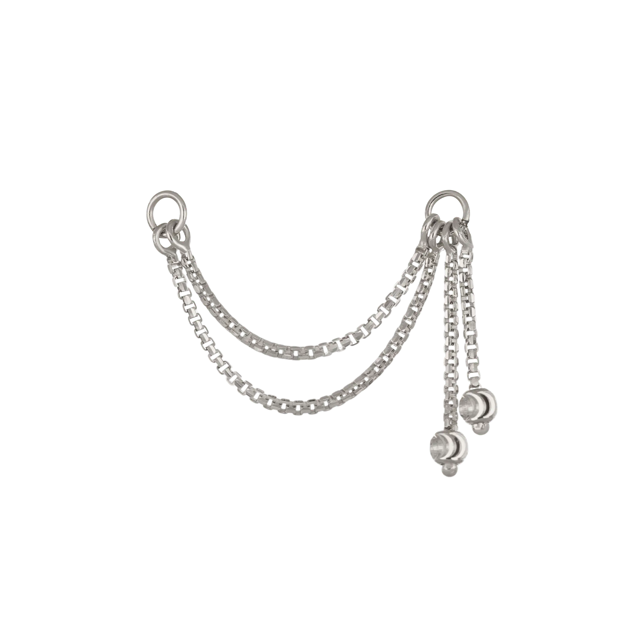 BEATTI Chain Attachments White Gold / 22mm Brillcut Moonlit Charm Chain Attachment MJC016 Brillcut Moonlit Charm Chain Attachment by BEATTI