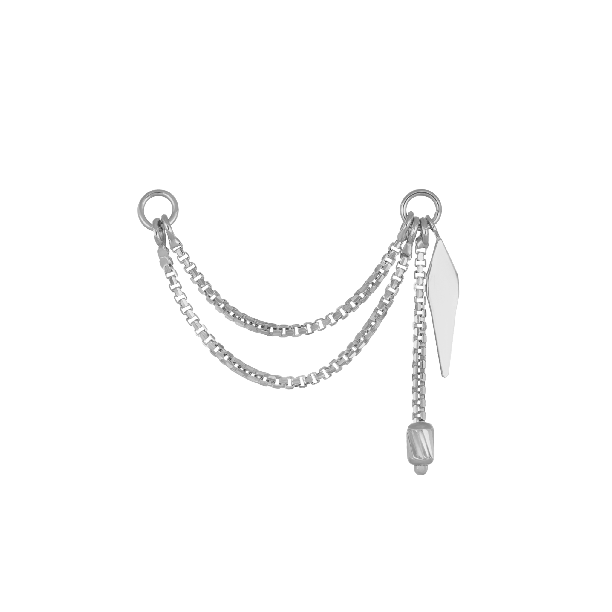 BEATTI Chain Attachments White Gold / 22mm Brillcut Spike Charm Double Chain Attachment MJC018 Brillcut Spike Charm Double Chain Attachment by BEATTI