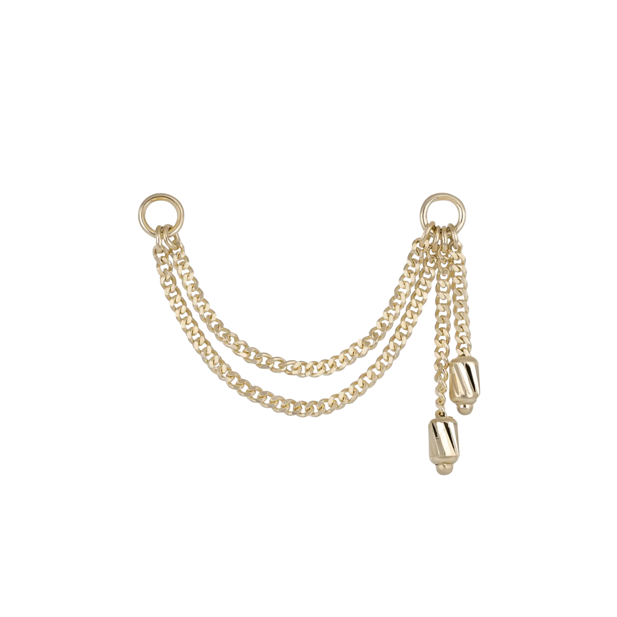 BEATTI Chain Attachments Gold Chicor II • Double Dangle Curb Chain Attachment MJC022 NewChicor Chicor II • Double Dangle Curb Chain Attachment