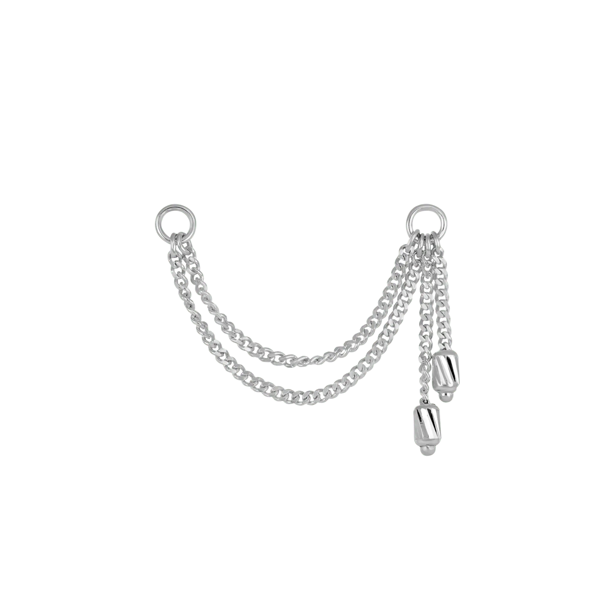 BEATTI Chain Attachments White Gold Chicor II • Double Dangle Curb Chain Attachment MJC022 NewChicor Chicor II • Double Dangle Curb Chain Attachment