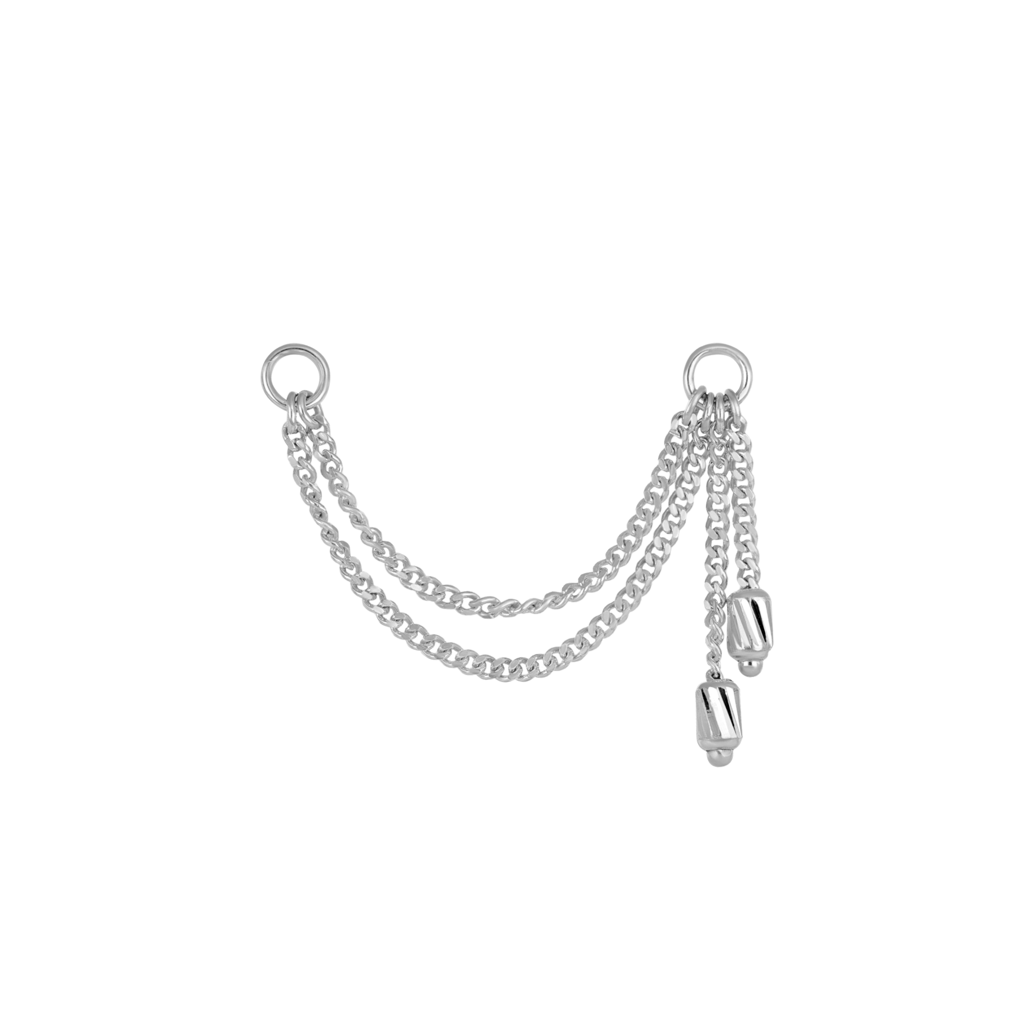 BEATTI Chain Attachments White Gold Chicor II • Double Dangle Curb Chain Attachment MJC022 NewChicor Chicor II • Double Dangle Curb Chain Attachment