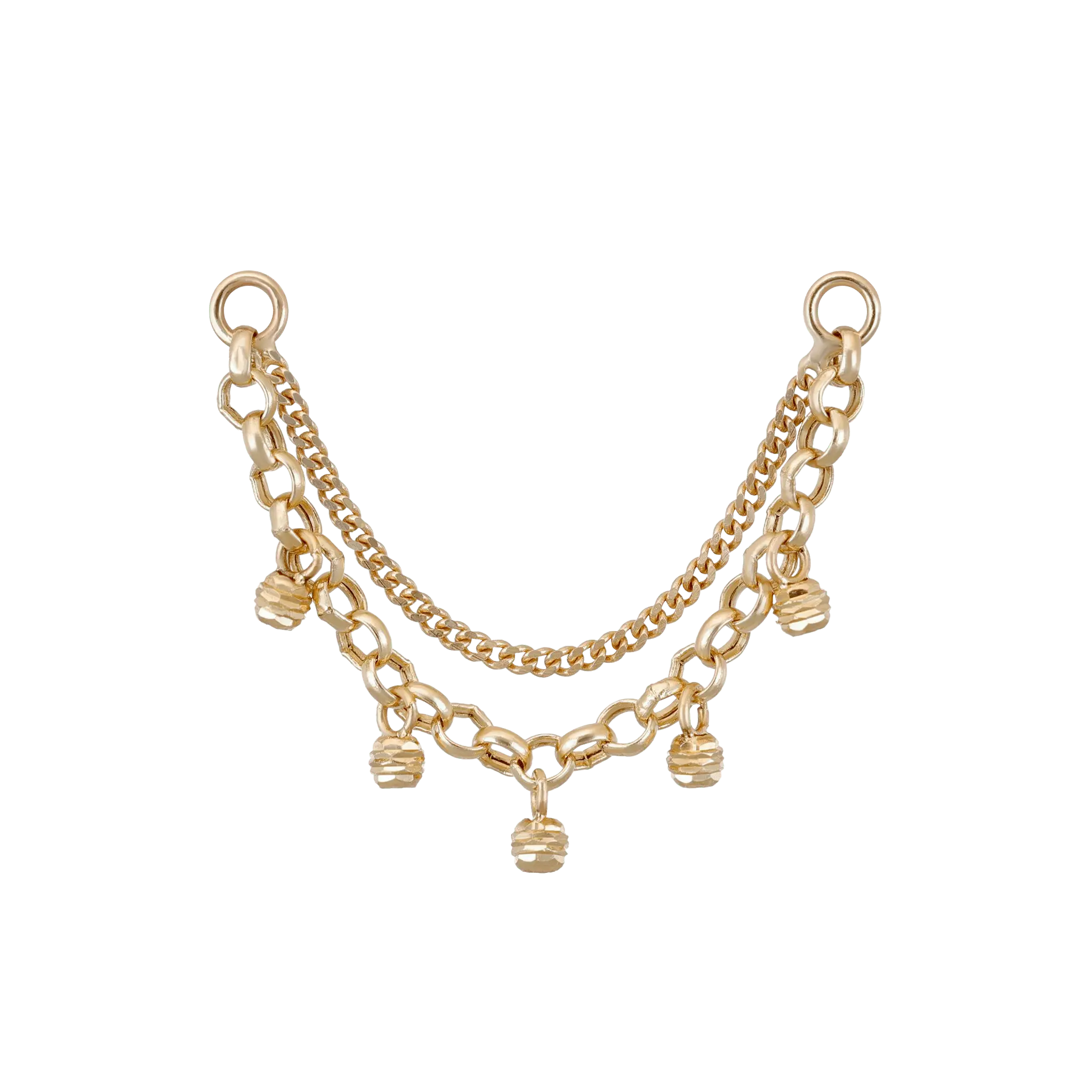 BEATTI Chain Attachments Gold Dido Bead Charm Double Chain Attachment MJC015 YG Dido Bead Charm Double Chain Attachment by BEATTI