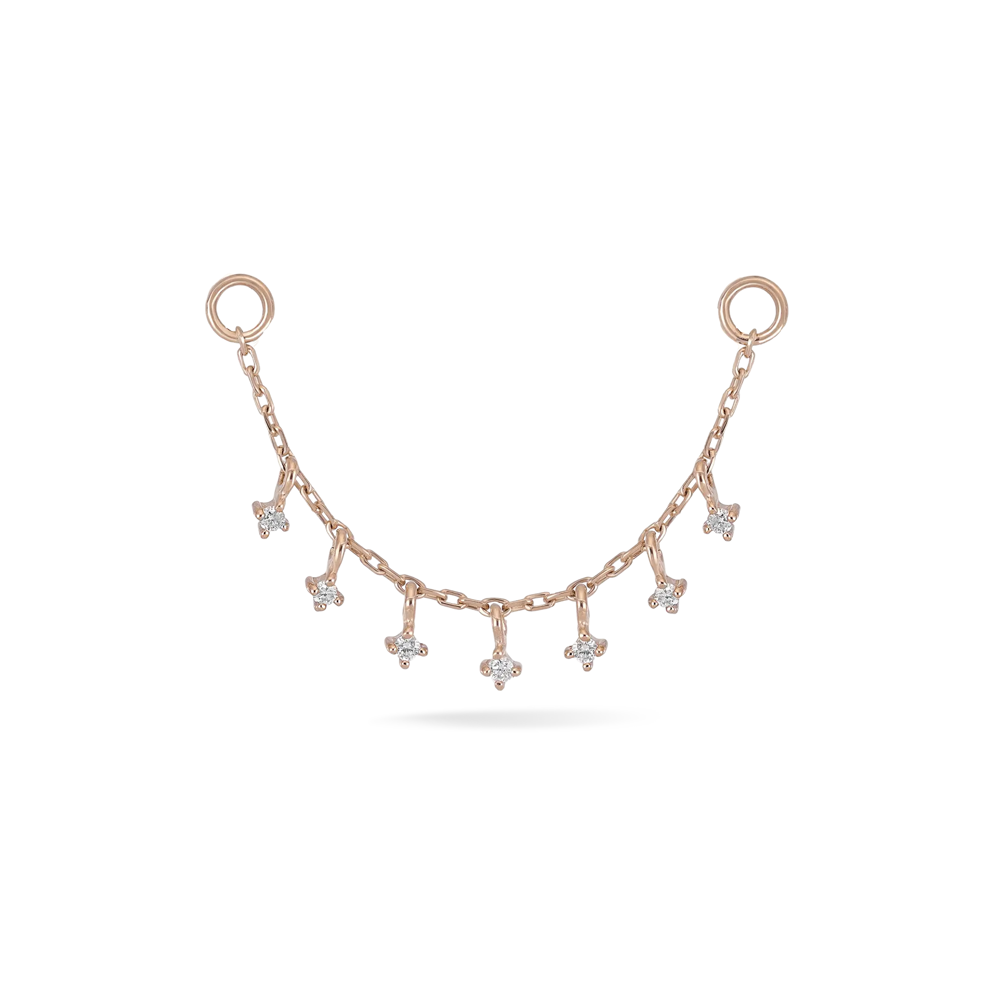 BEATTI Chain Attachments Rose Gold Ember Tiny Diamond Charm Chain 32mm BTFG051_WD RG Ember Tiny Diamond Charm Chain 32mm