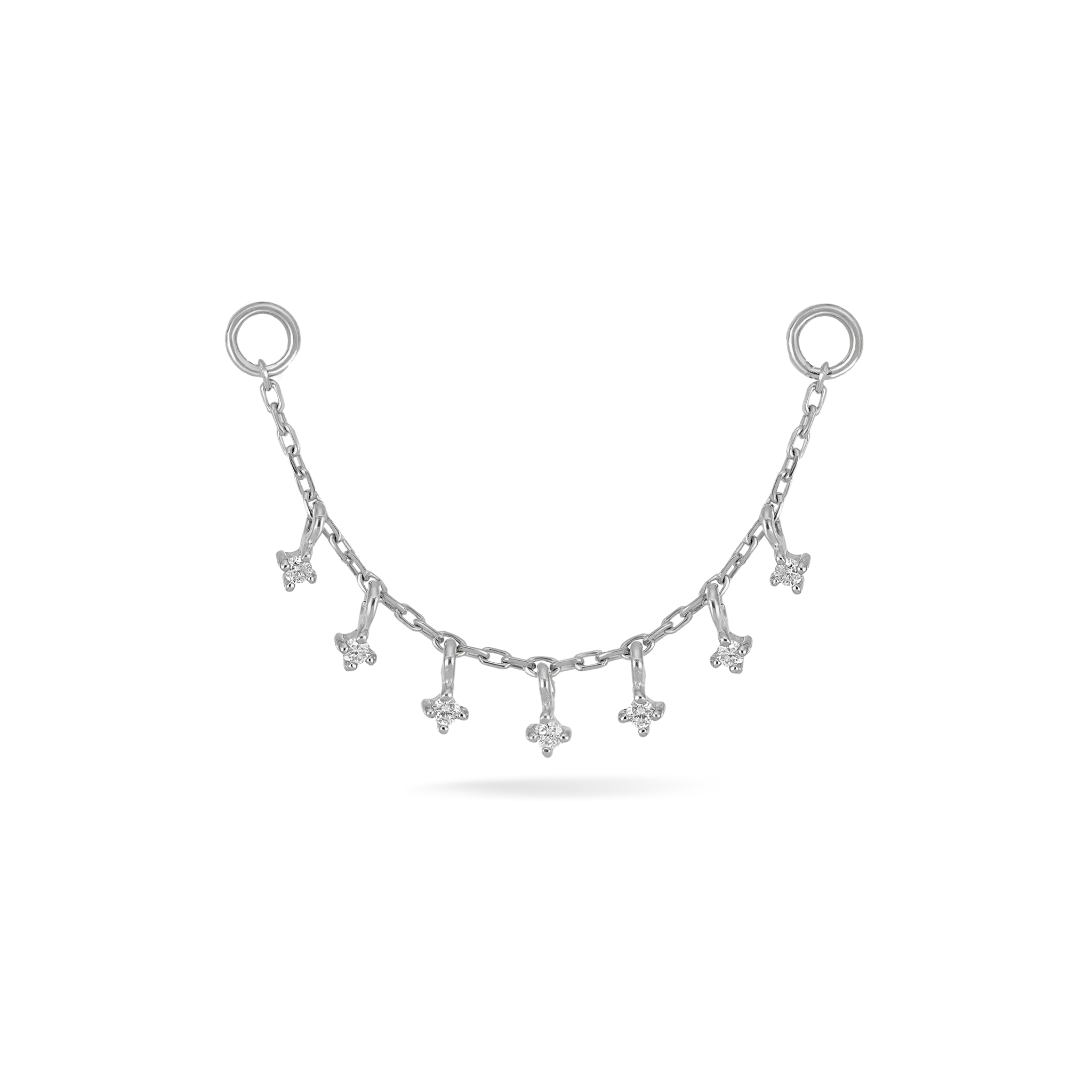 BEATTI Chain Attachments White Gold Ember Tiny Diamond Charm Chain 32mm BTFG051_WD WG Ember Tiny Diamond Charm Chain 32mm