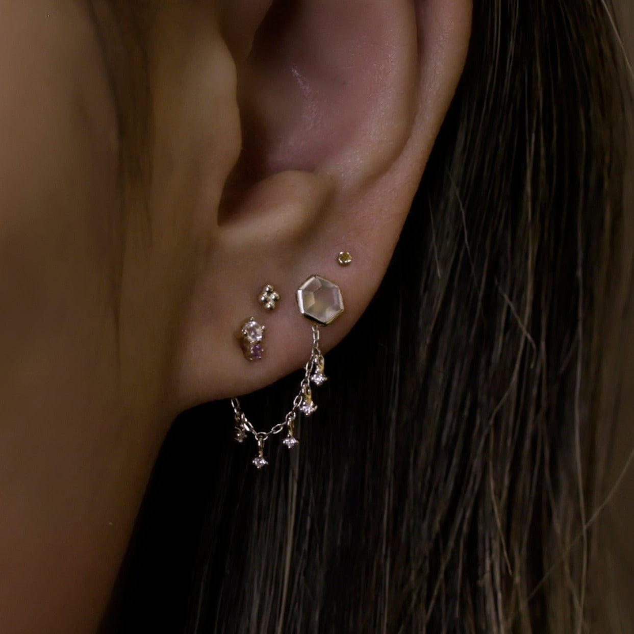 BEATTI Chain Attachments Ember Tiny Diamond Charm Chain Ember Tiny Diamond Charm Chain