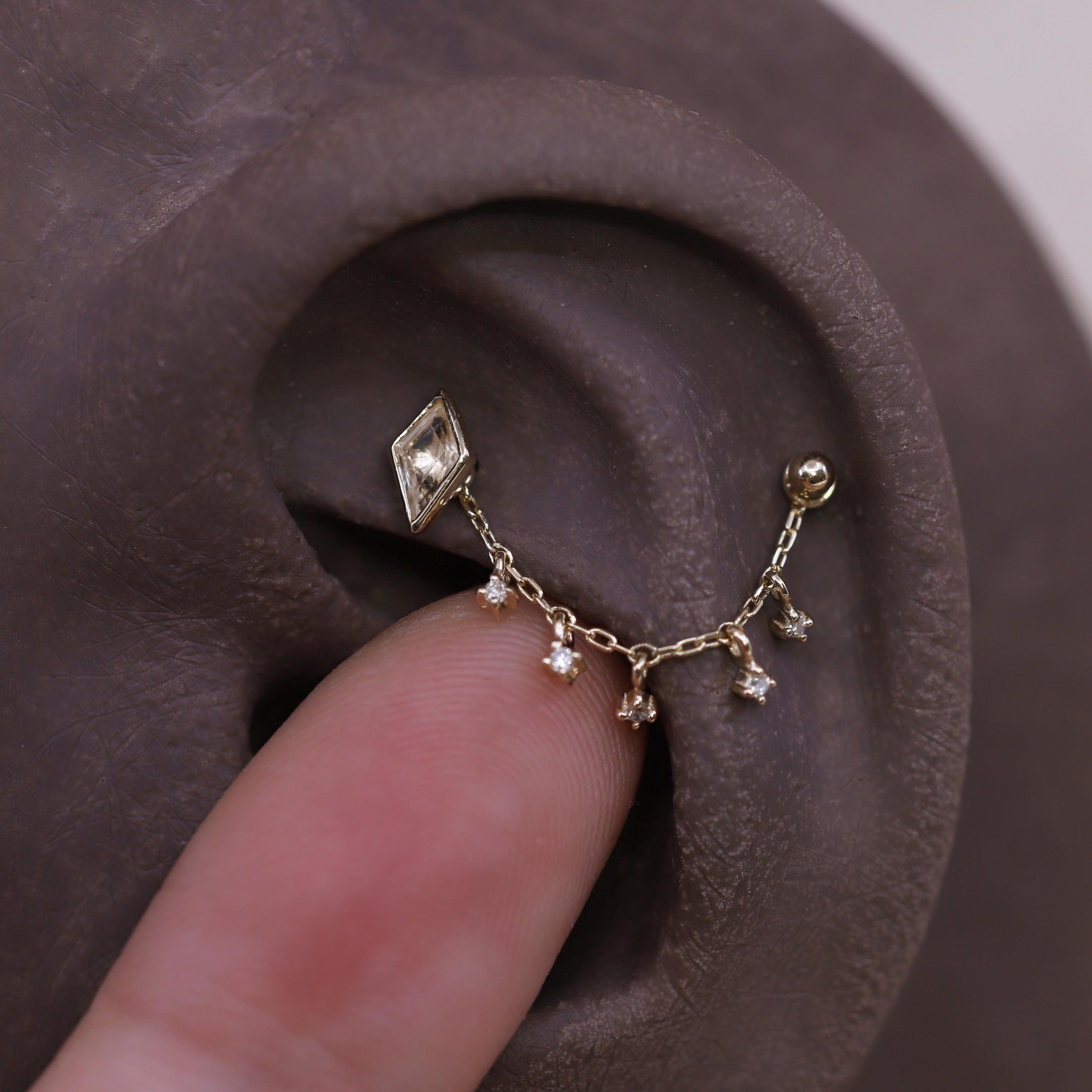 BEATTI Chain Attachments Ember Tiny Diamond Charm Chain Ember Tiny Diamond Charm Chain