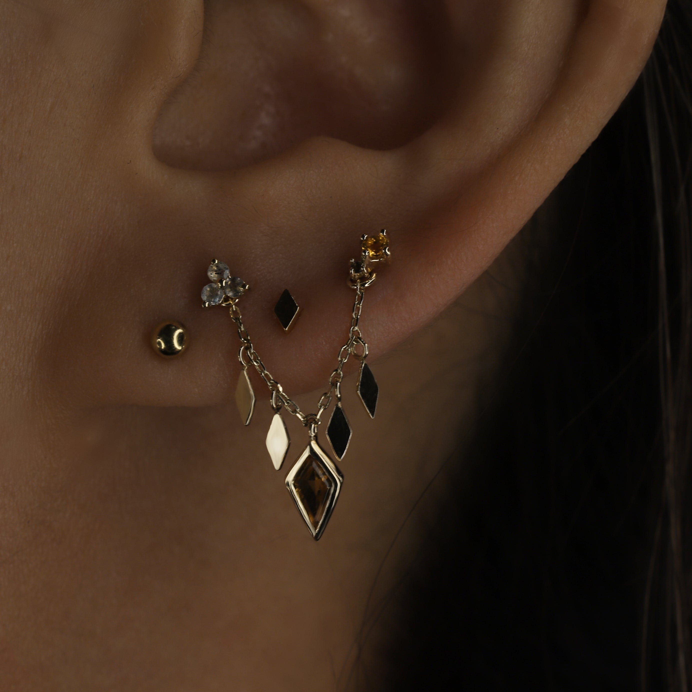 BEATTI Chain Attachments Patra Chain Attachement with Smoky Quartz Patra Chain Attachement with Smoky Quartz