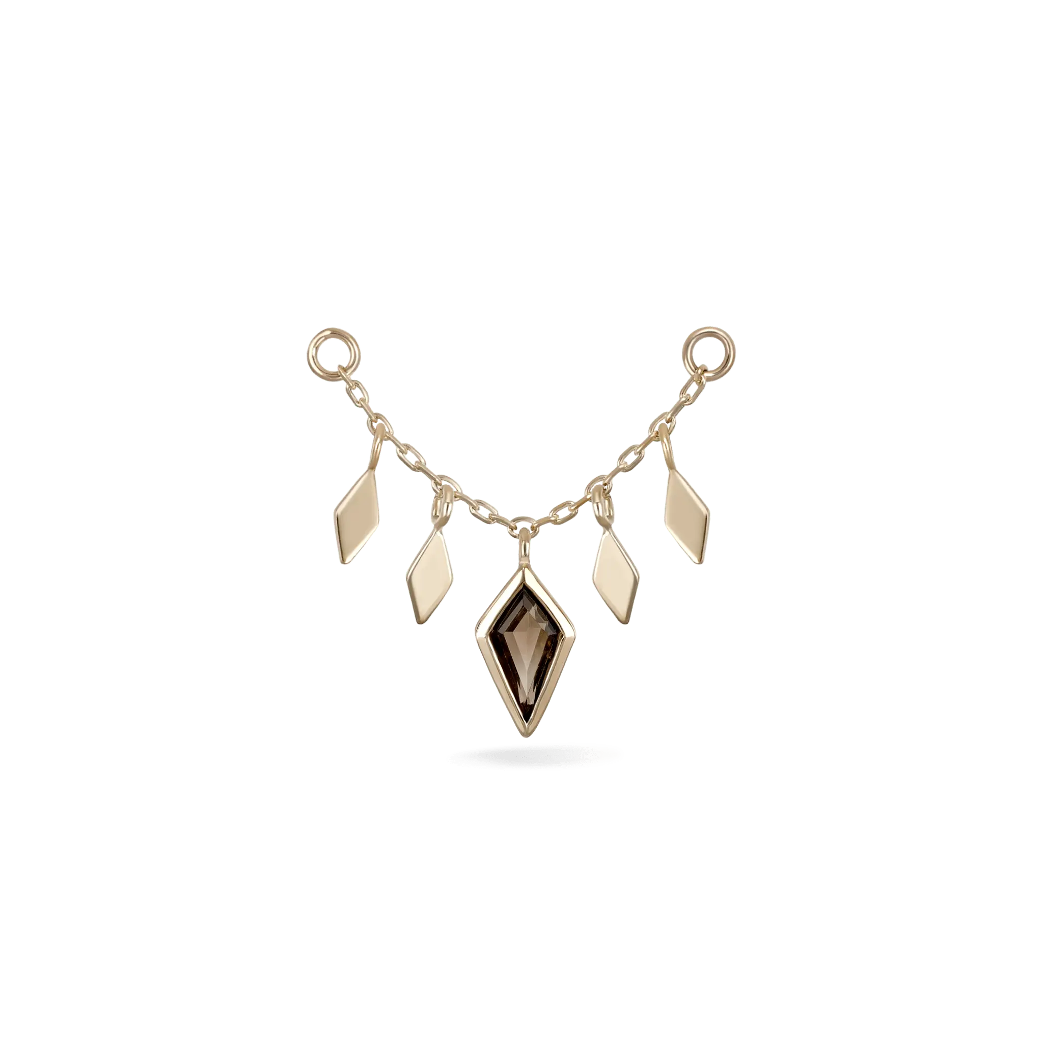 BEATTI Chain Attachments Gold Patra Chain Attachement with Smoky Quartz BTFG012 SQ Patra Chain Attachement with Smoky Quartz