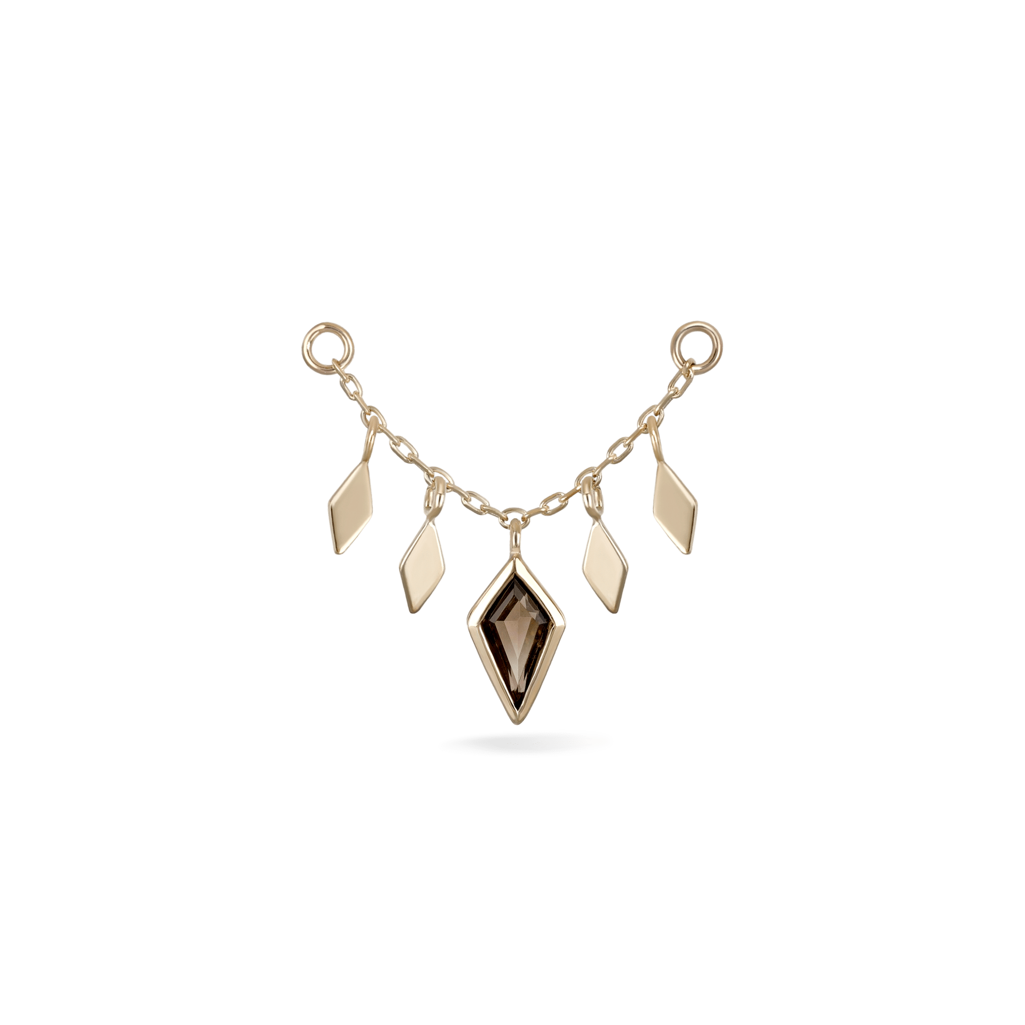 BEATTI Chain Attachments Gold Patra Chain Attachement with Smoky Quartz BTFG012 SQ Patra Chain Attachement with Smoky Quartz
