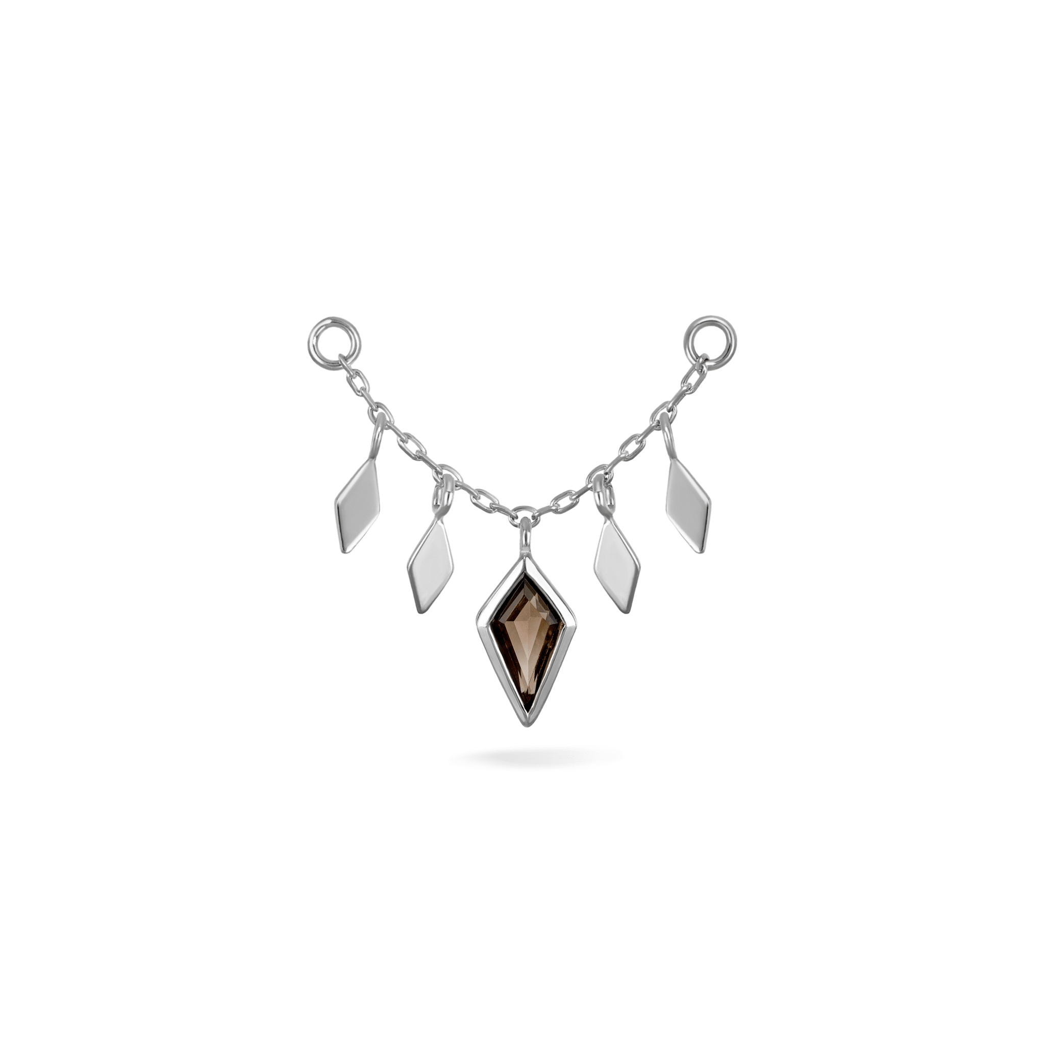 BEATTI Chain Attachments White Gold Patra Chain Attachement with Smoky Quartz BTFG012 SQ Patra Chain Attachement with Smoky Quartz