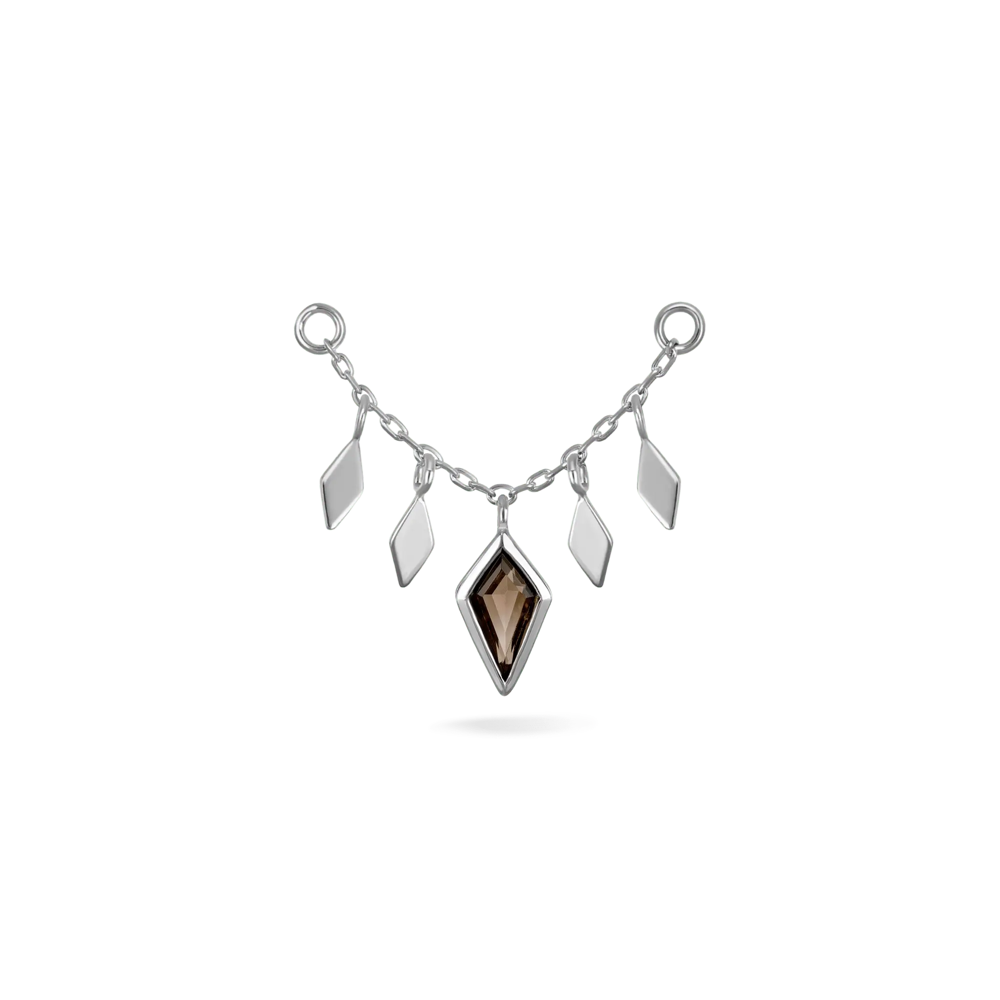 BEATTI Chain Attachments White Gold Patra Chain Attachement with Smoky Quartz BTFG012 SQ Patra Chain Attachement with Smoky Quartz