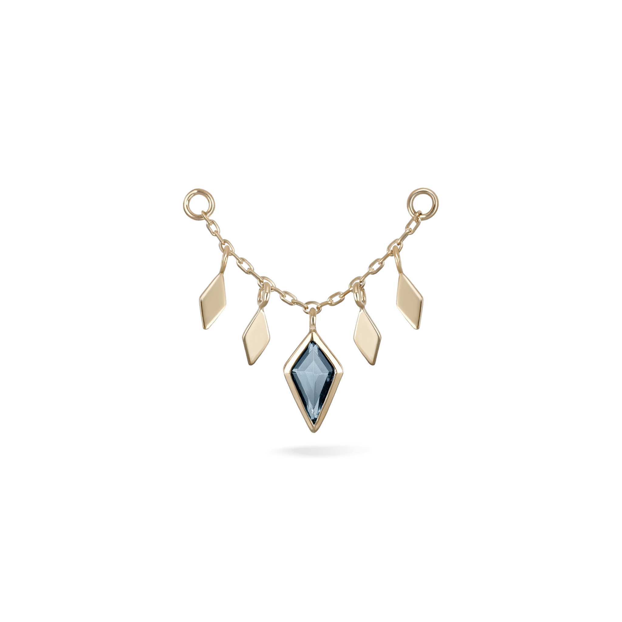 BEATTI Chain Attachments Gold Patra Chain Attachment • London Blue Topaz BTFG012 TBL Patra Chain Attachment • London Blue Topaz